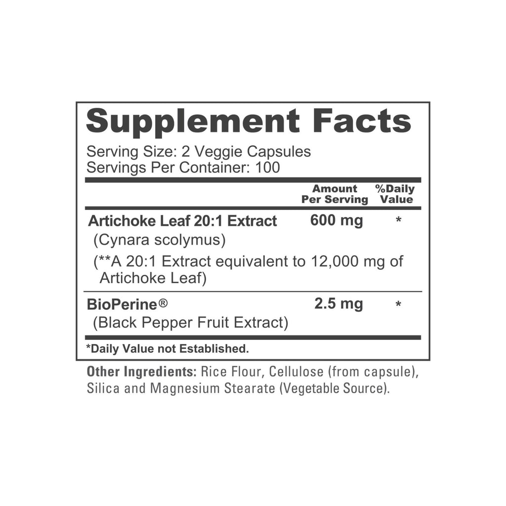 NusaPure Artichoke 20:1 Extract, 600 mg Equivalent to 12,000mg 200 Veggie caps (Non-GMO, Gluten Free) NusaPure Au supplements