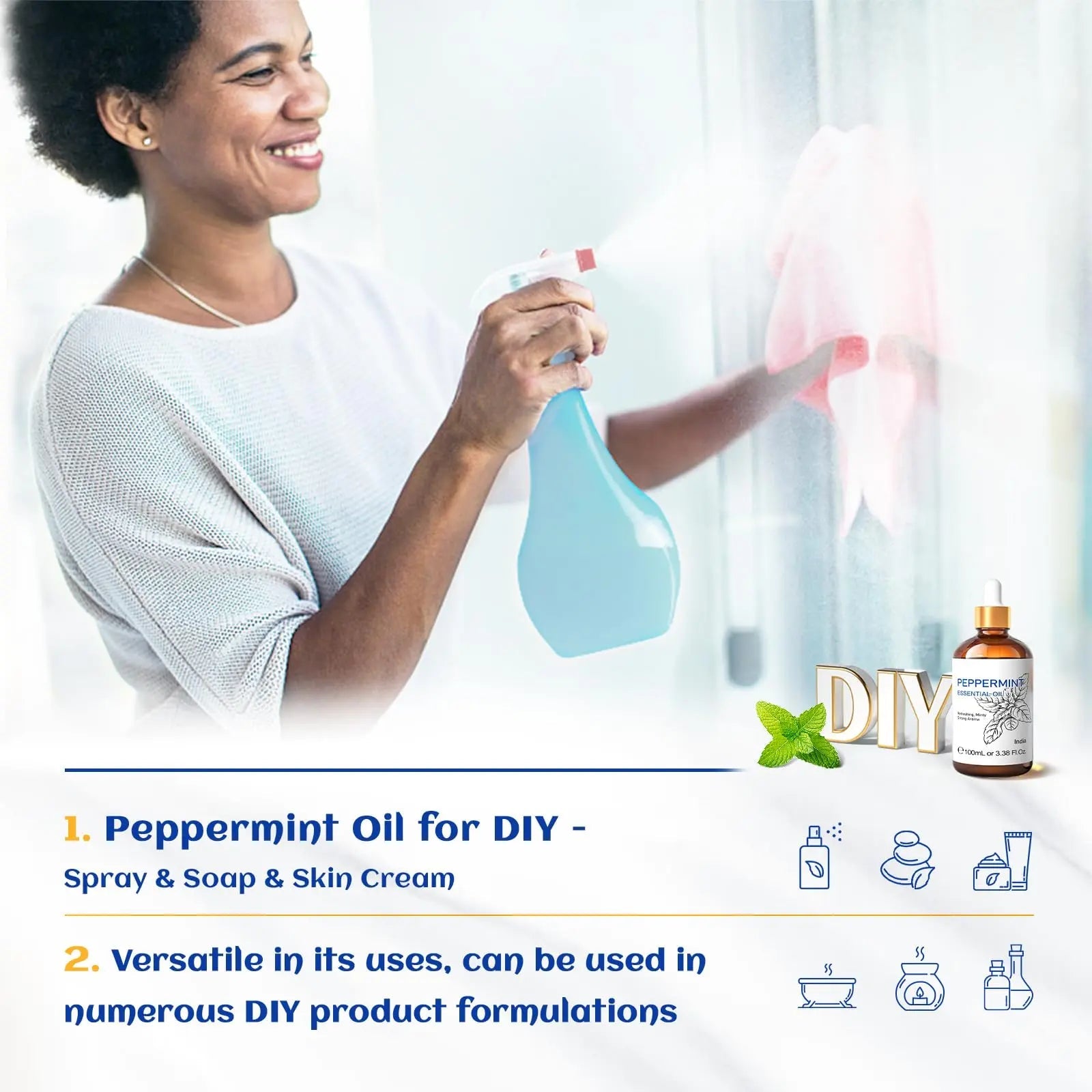 HIQILI Peppermint Essential Oil, 100% Pure Natural for Diffuser, Hair, Massage, Add to Spray HIQILI Au supplements