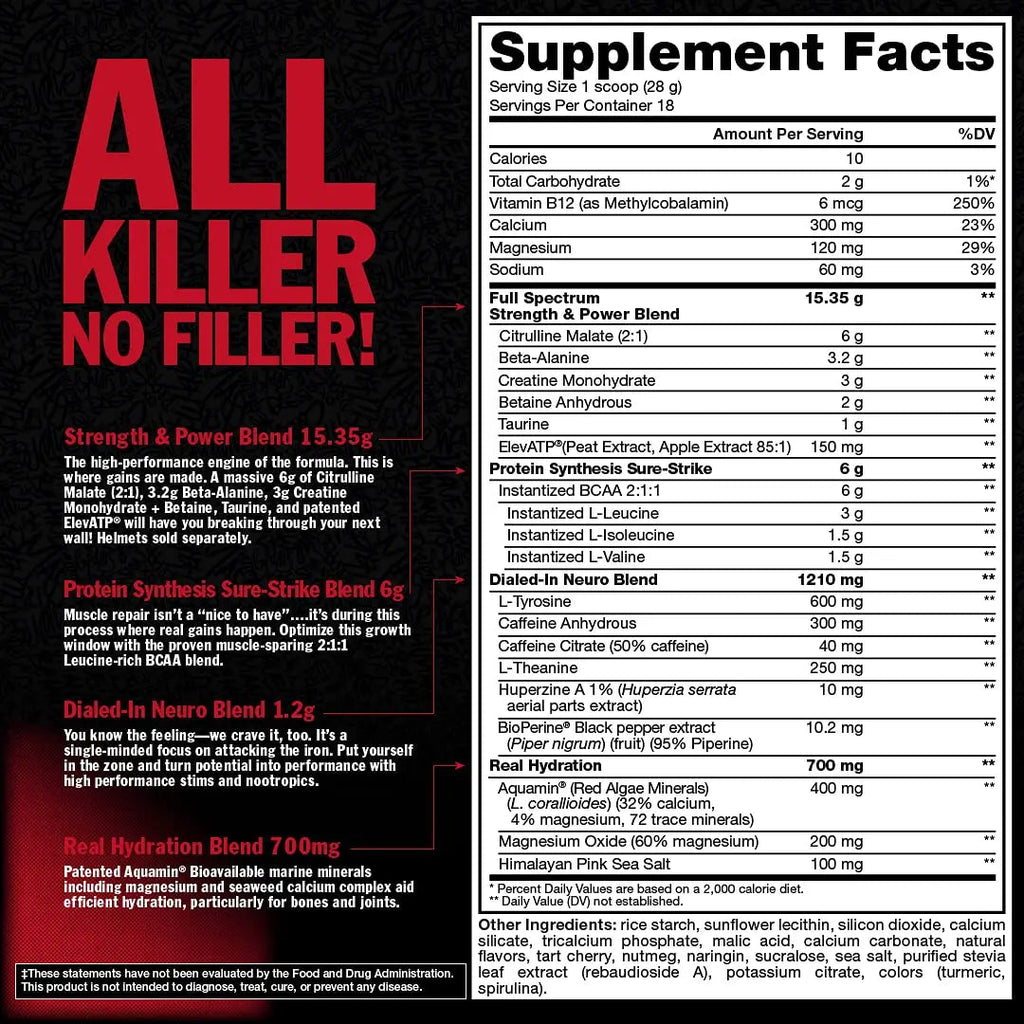 Mutant Madness All-in | Full Dosed Pre-Workout - Tropical Cyclone - 18 Serving - 504 g Mutant Au supplements