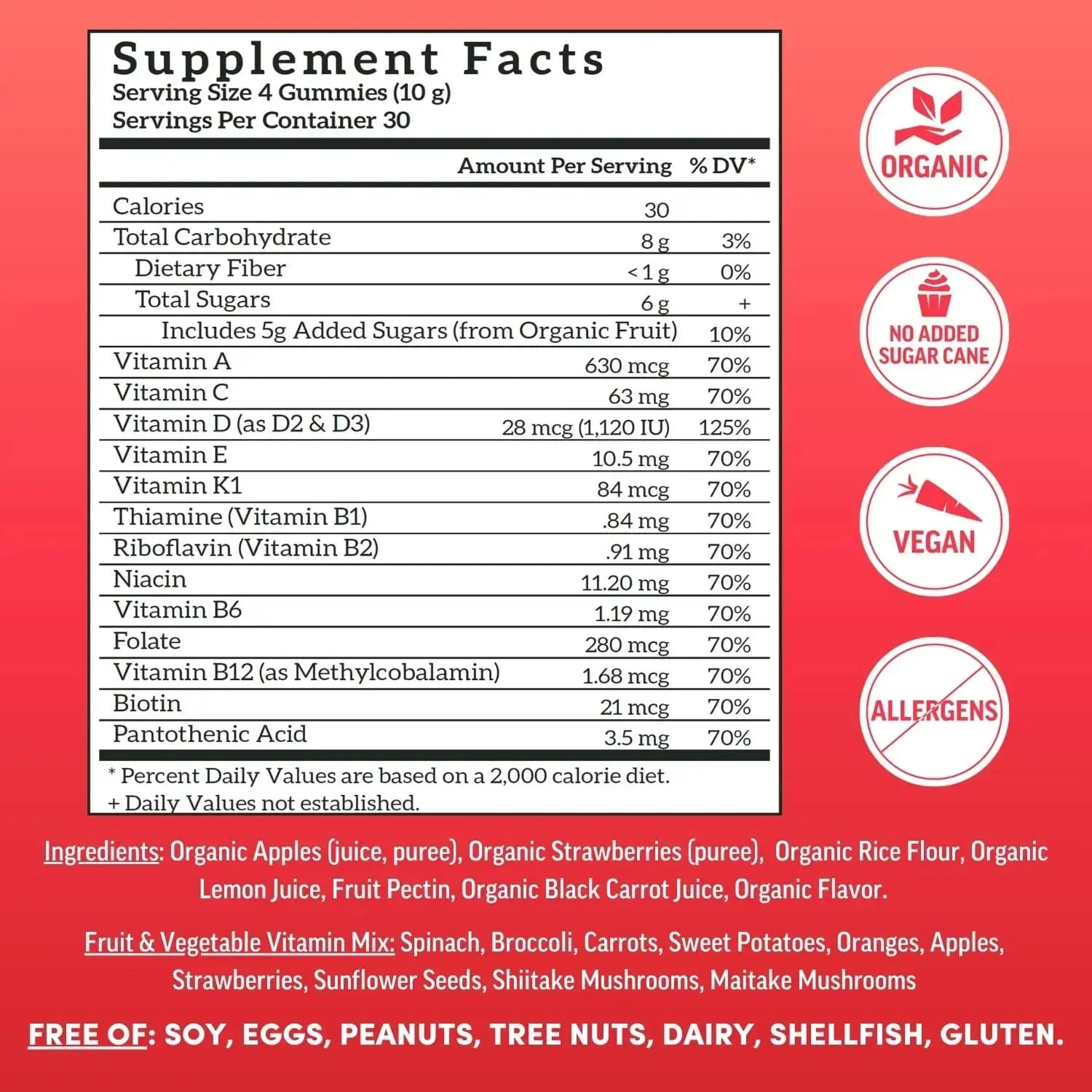 Llama Naturals Multivitamin for Women & Men, Vegan, Organic Gummies with Vitamin D, C & K, Adults Real Fruit Gummy Vitamins Llama Naturals Au supplements