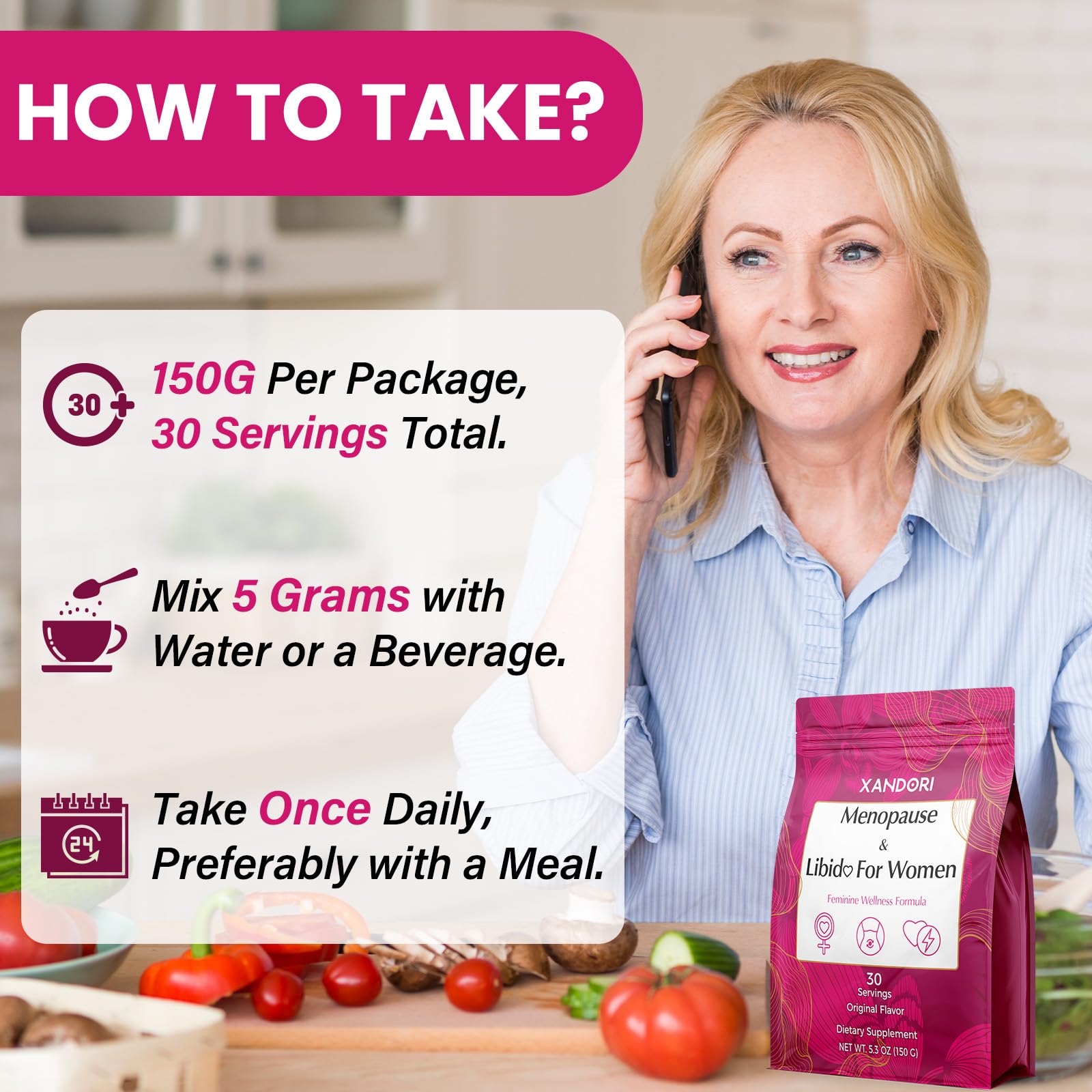 Menopause Supplements for Women, 10-in-1 Hormone Balance for Women, with Red Clover, Korean Ginseng, Shatavari - Menopause & Libisoothe Powder for Desire, Hot Flashes, Night Sweats & Mood - 5.3 Oz Xandori Au supplements