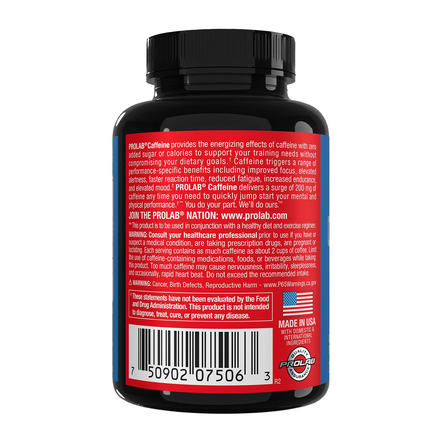 ProLab Caffeine Tablets 200mg - 200ct | Energy Support, Helps Enhance Endurance & Mental Focus, Reduce Fatigue, Pre-Workout, Extra Strength ProLab Au supplements