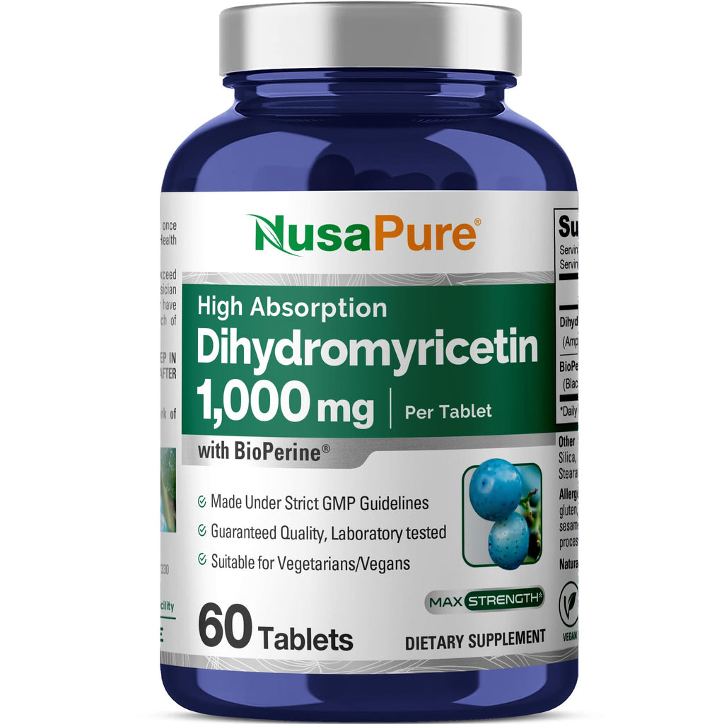 NusaPure Dihydromyricetin (DHM) 1,000mg 60 Veggie Tablets (No GMO & 100% Vegetarian) NusaPure Au supplements