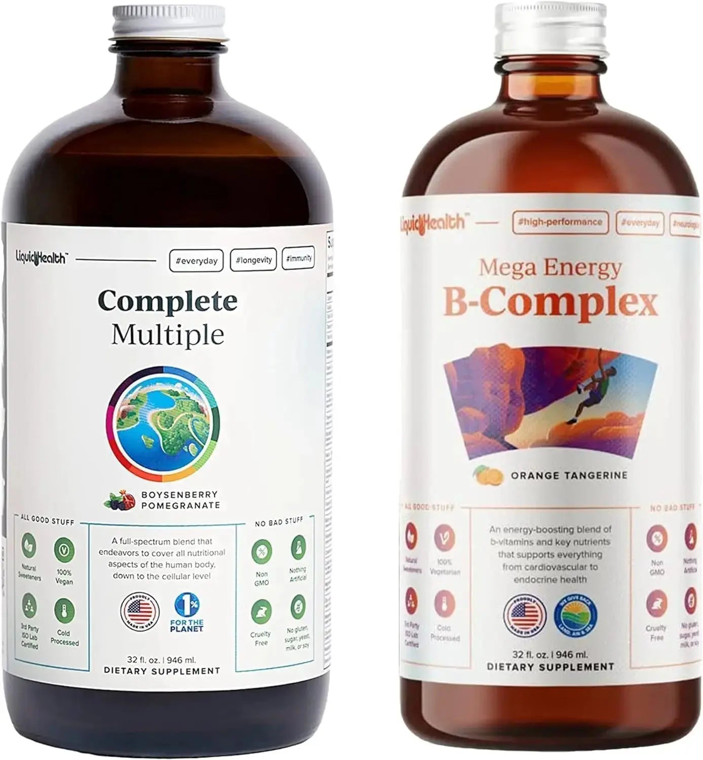 LIQUIDHEALTH Complete Multiple & Mega Energy B-Complex Daily Liquid Vitamins Bundle for Adults - Immune System Support, Increase Energy, Gut & Heart Health LIQUIDHEALTH Au supplements