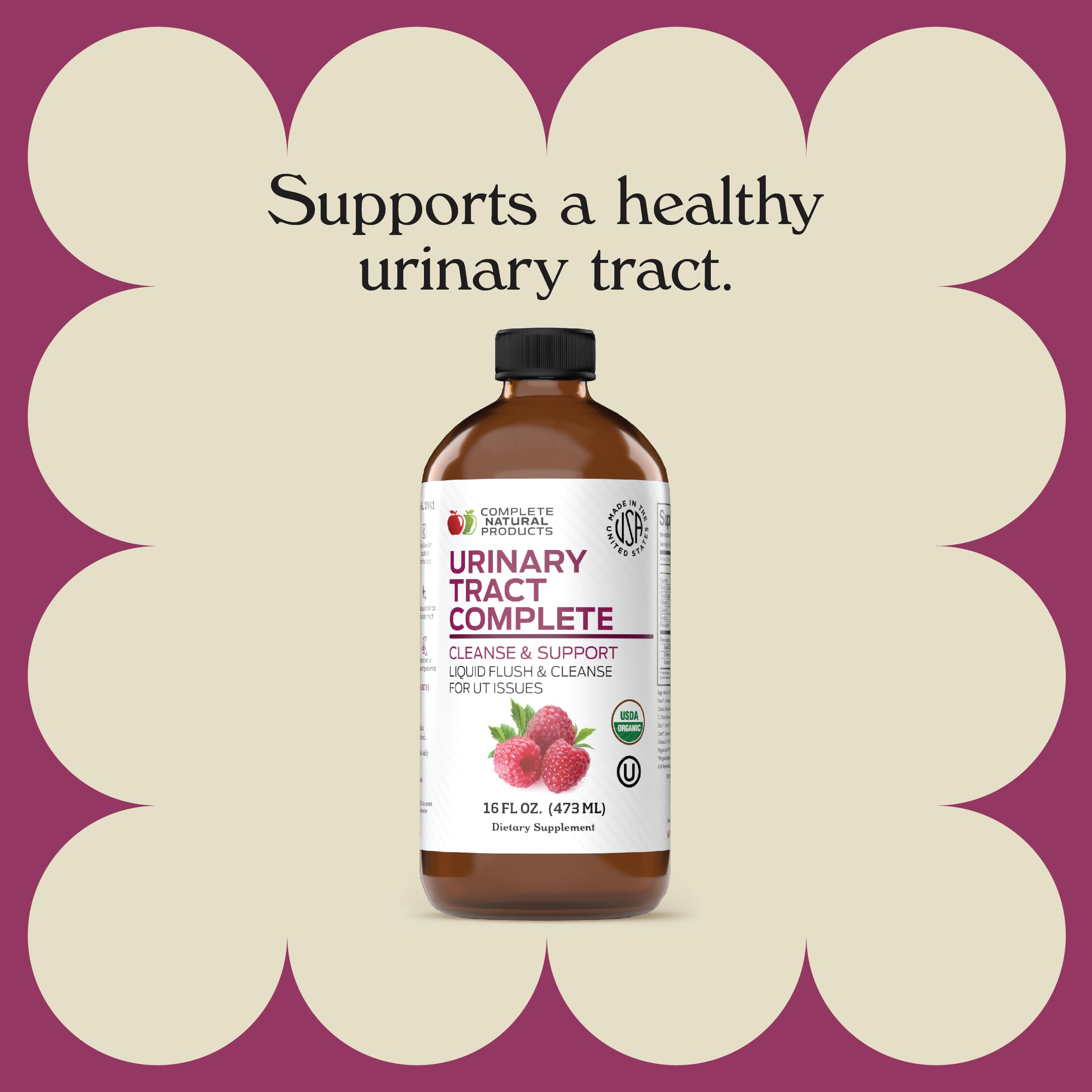 Complete Natural Urinary Tract Complete 8oz - Liquid Supplement for Urinary Tract Health with Organic Cranberry, D-Mannose, Beet Root, Fennel Seed, and Turmeric Complete Natural Products Au supplements