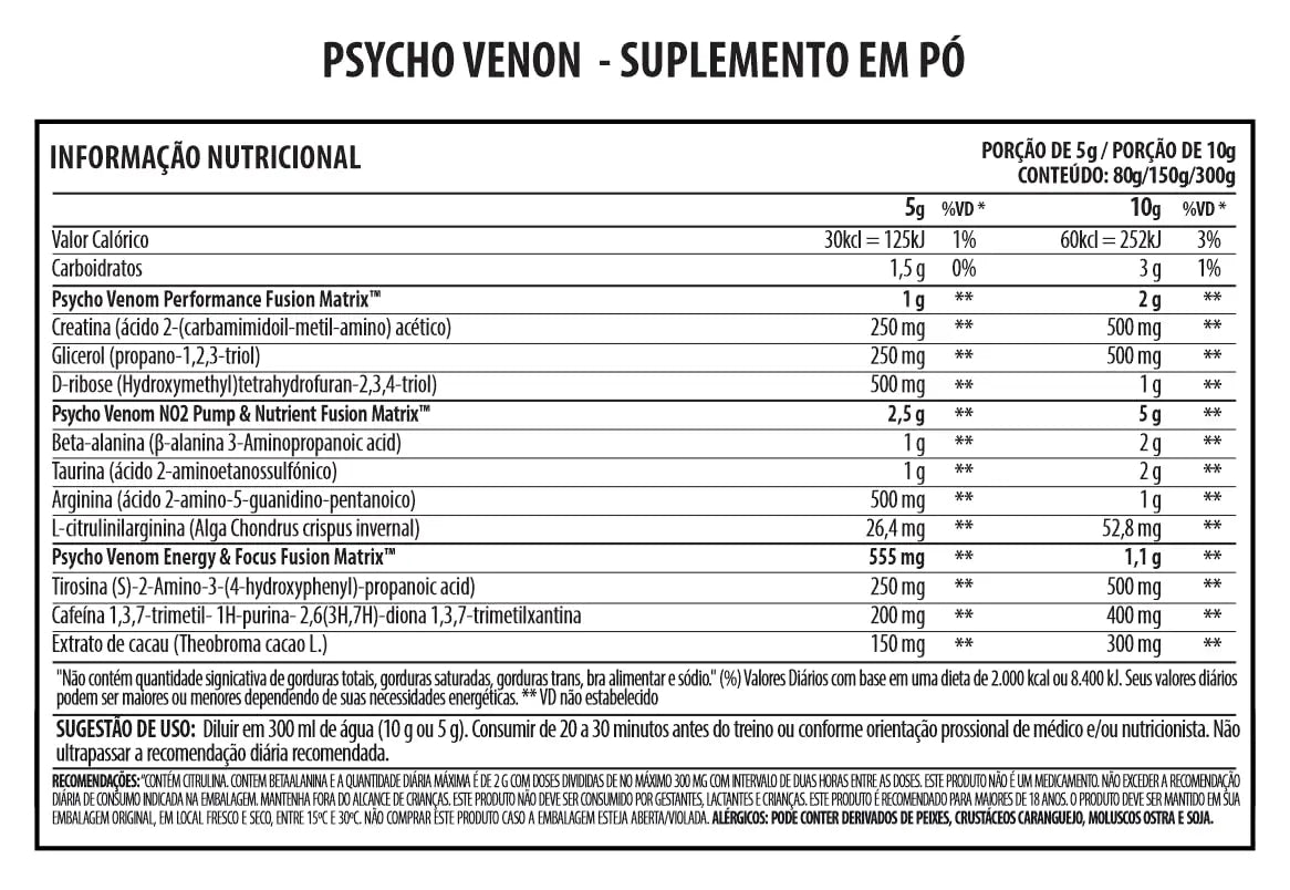 Psycholabz Pre Treino Psycho Venom 300g - Double Lemon Sabor Limão Psycholabz Au supplements