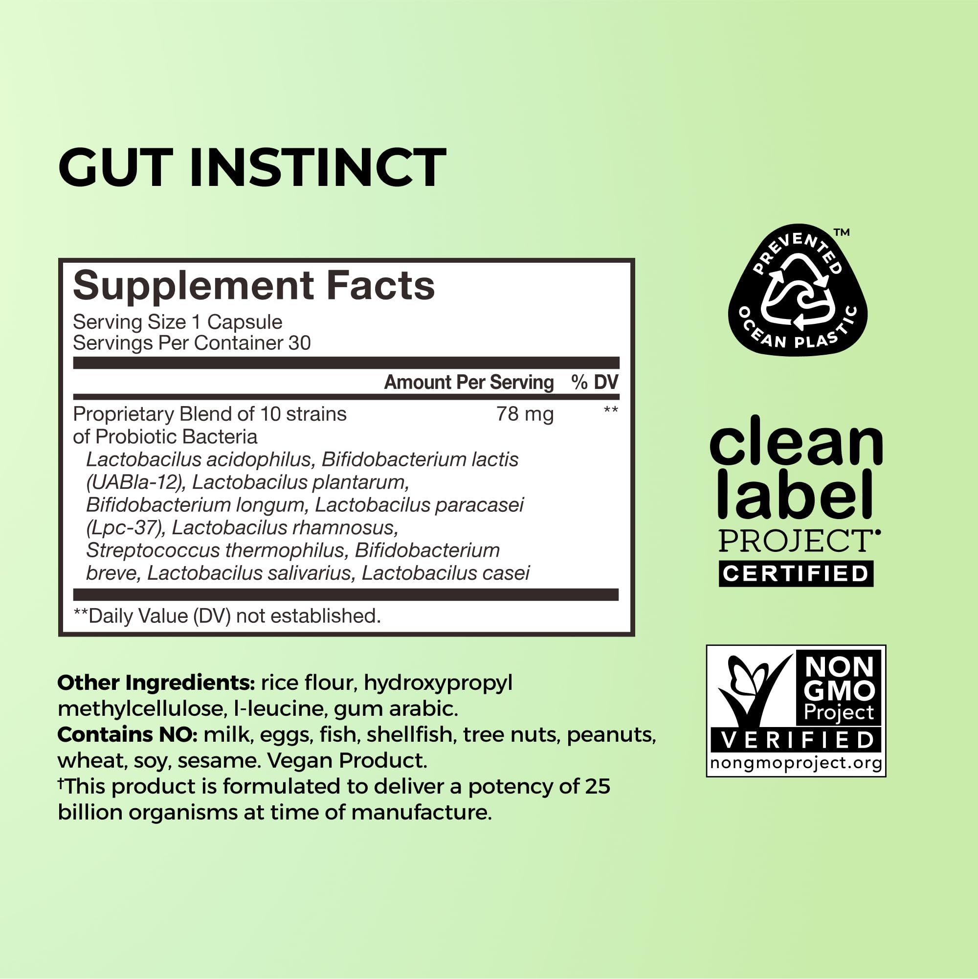 HUM Gut Instinct Daily Probiotics for Women and Men, Digestive Health, Lactobacillus, Bifidobacterium Strains for Immune Support, Probiotic Supplement for Healthy Gut Diversity, 30 Capsules HUM Au supplements