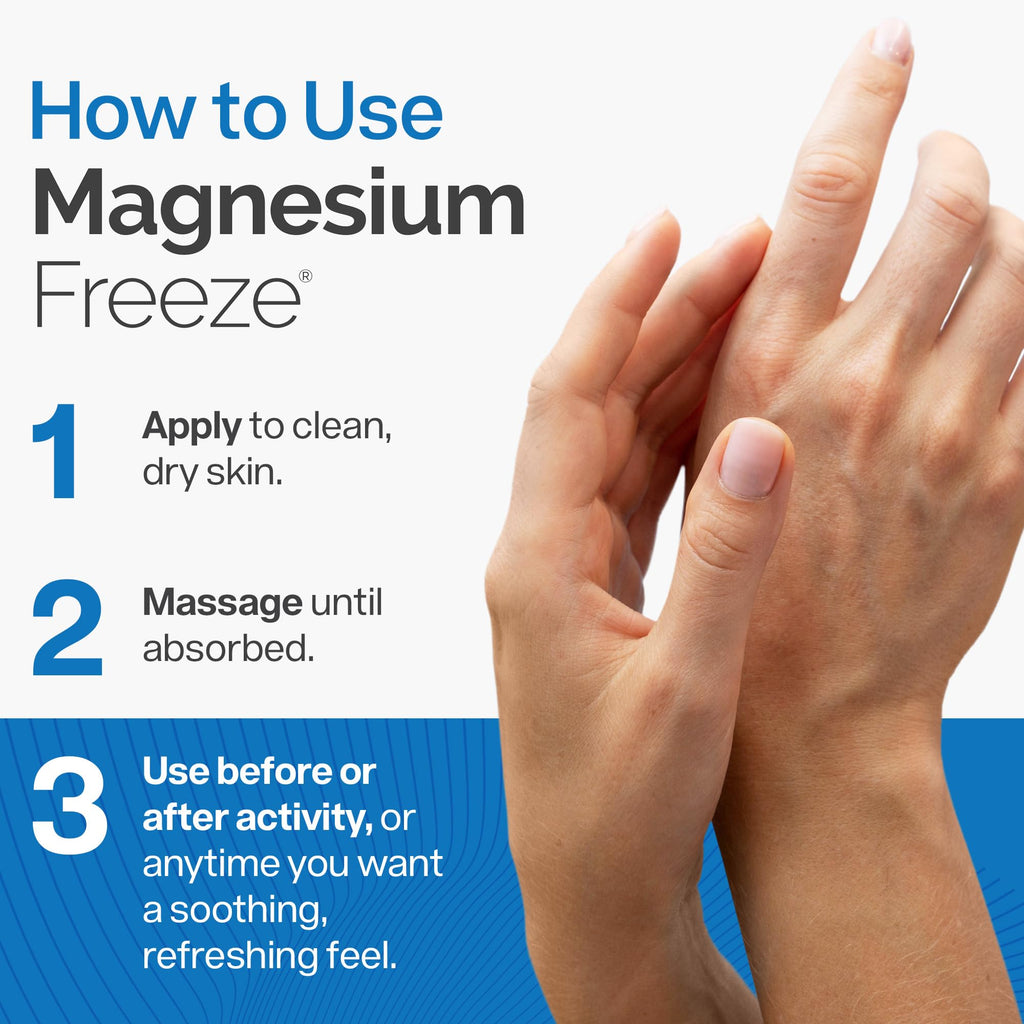 Magnesium Freeze - Topical Magnesium Cream with Niacinamide for Joints, Low Back, Sciatic Nerve, Knee, Hip, & Foot - Fast Acting Cooling Formula - Lightweight, Non-Greasy - 4oz OsteoShield Au supplements