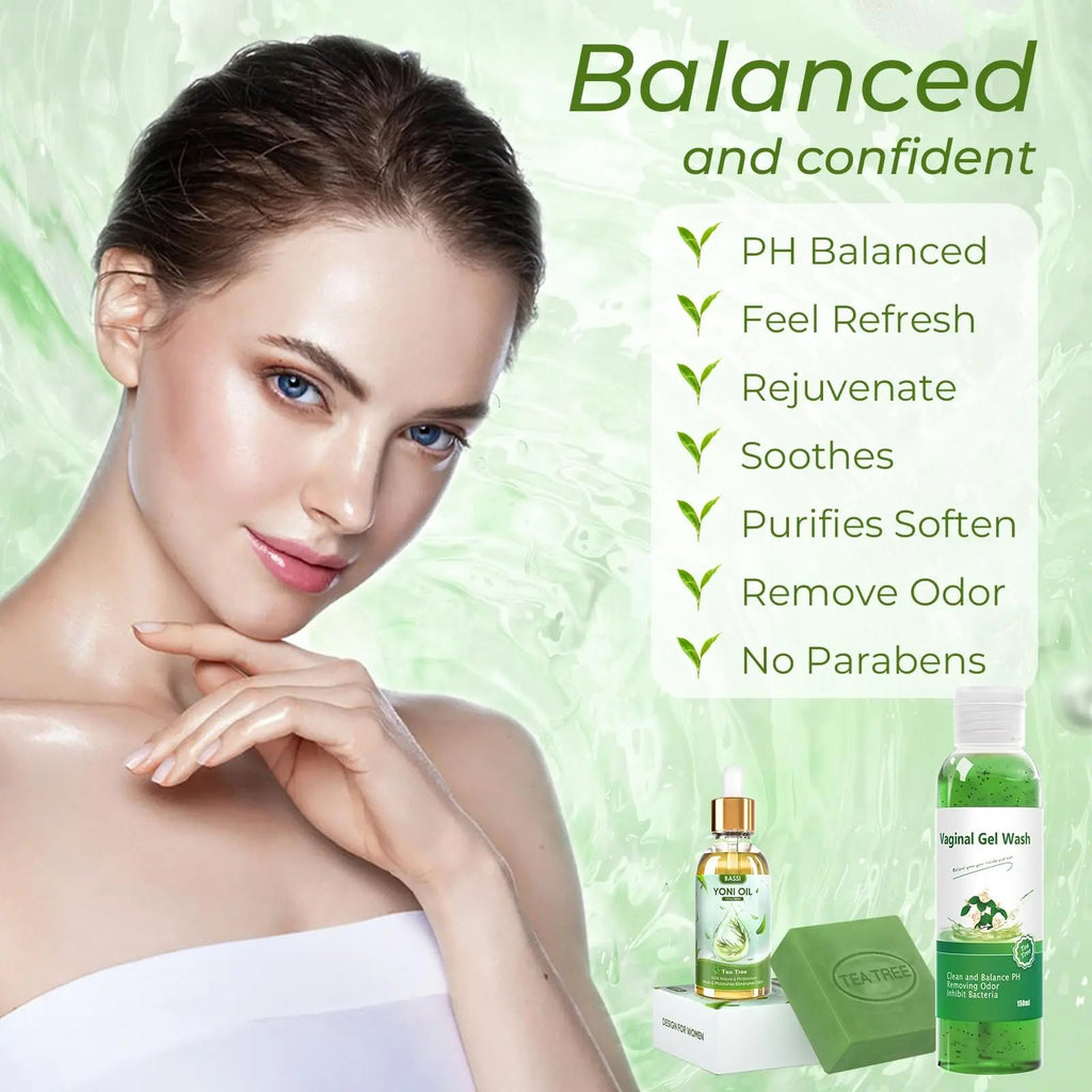 Feminine Wash & Yoni Oil & Yoni Soap Tea Tree Set for Women, Yoni Wash for Vaginal Ph Balance Remove BASSI Au supplements