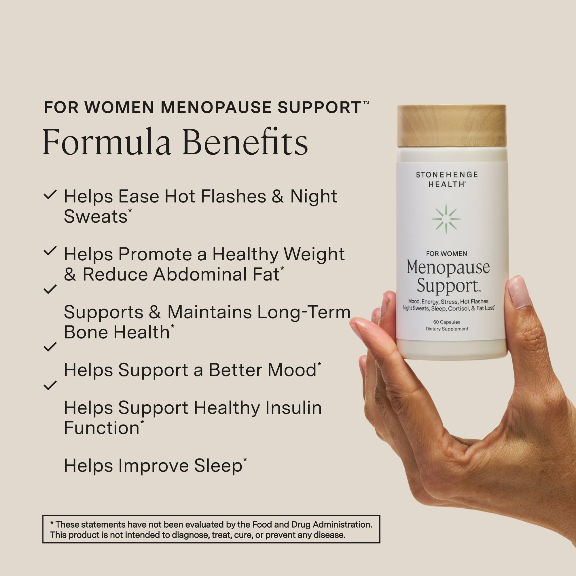 Stonehenge Health for Women Menopause Support for Peri + Menopause + Post - Mood, Energy, Stress, Hot Flashes, Night Sweats, Sleep & Cortisol, Chromax Chromium, Vitamin D3, KSM-66 Ashwagandha Extract Stonehenge Health Au supplements