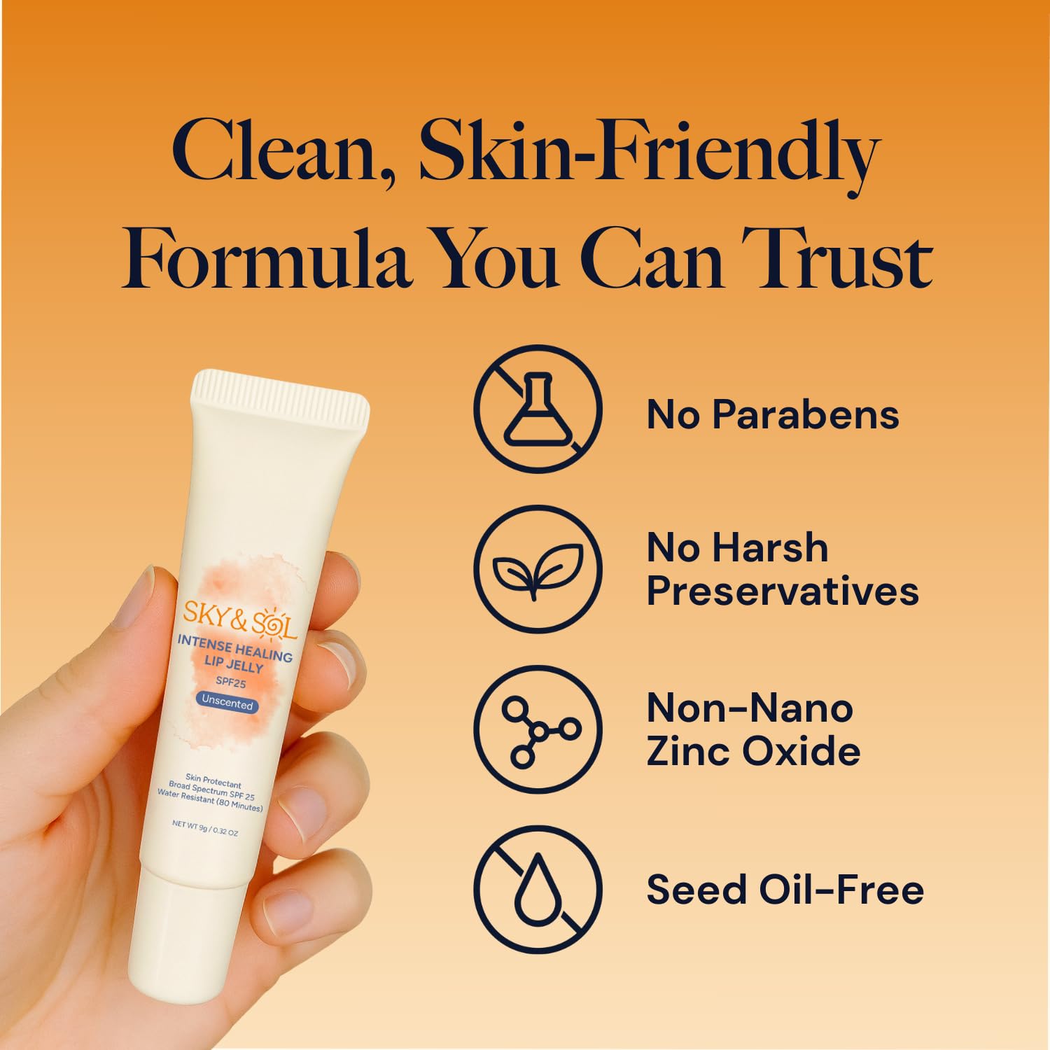 Sky & Sol Lip Balm SPF 25 – 3 Pack Natural Hydrating Lip Jelly with Broad-Spectrum Sun Protection and Primer