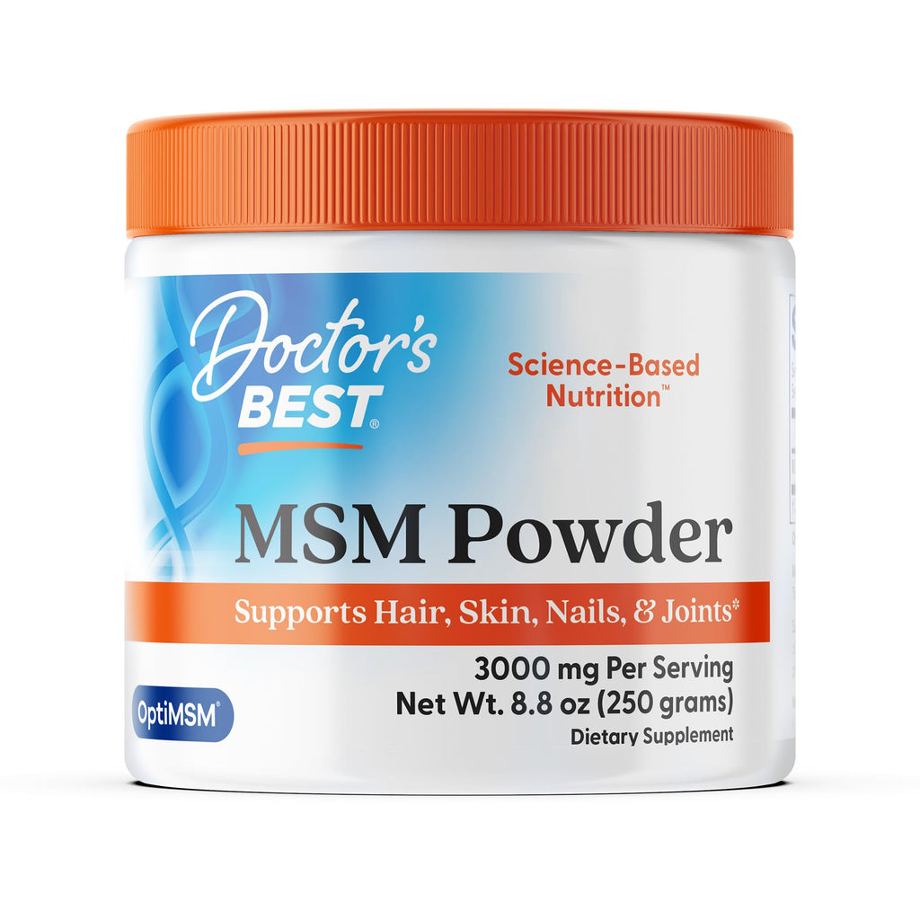 Doctor's Best MSM Powder Supplement for Men & Women - Supports Hair, Skin, Nails, Joint Health, & Mobility, Delivers Beneficial Sulfur with OptiMSM