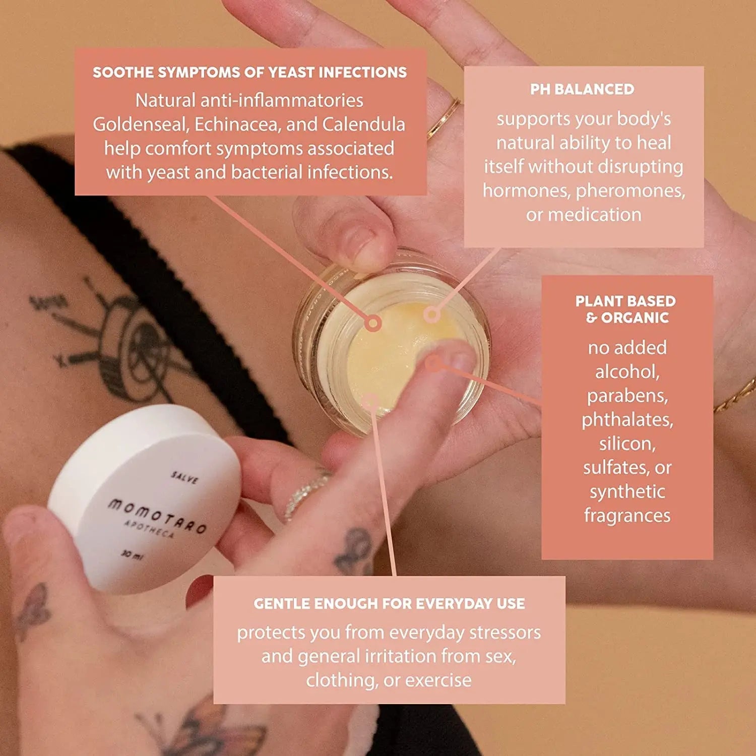 MOMOTARO APOTHECA Vaginal Moisturizer, Organic Vulva Salve - Intimate Soothing Balm MOMOTARO APOTHECA Au supplements