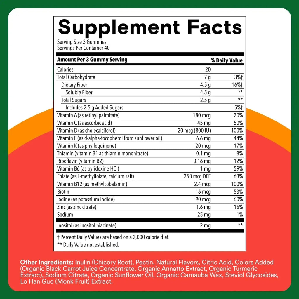 SmartyPants Kids Multivitamin & Fiber Gummies: Prebiotic Fiber to Support Kids Digestion with Vitamin D3, C, Vitamin B12, B6, A, Zinc SmartyPants Au supplements