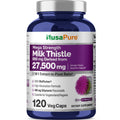 NusaPure Milk Thistle 50:1 Extract, 550 mg Equivalent to 27,500mg 120 Veggie Capsules Non-GMO, Vegan Max Strength - Standardized 80% Silymarin, Bioperine NusaPure Au supplements