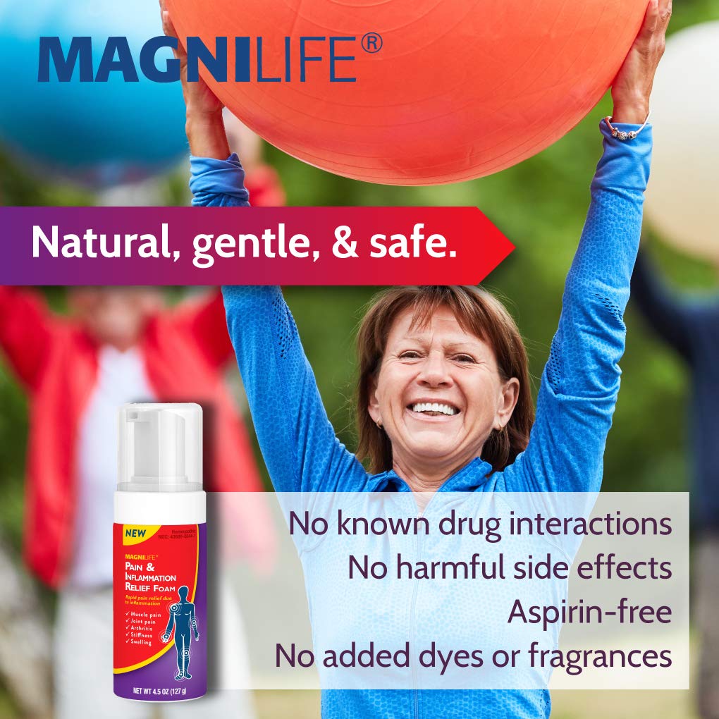 MagniLife Pain & Inflammation Relief Foam, 4 oz, Non-Greasy Arthritis Pain Reliever for Muscle, Joint, Knee, Hip, Back, Foot, Helps Ease Stiffness, Soreness, Swelling & Everyday Discomfort MagniLife Au supplements