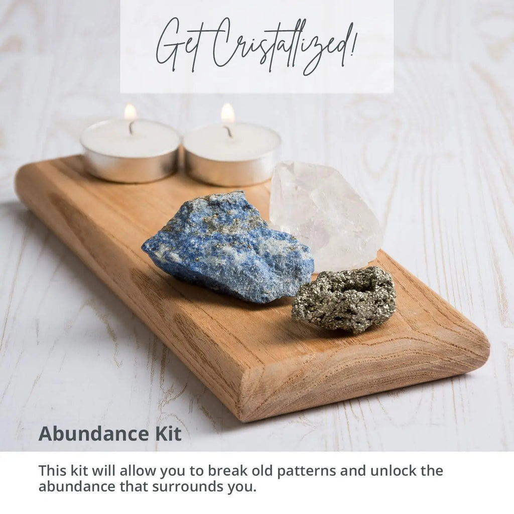 5PCS SAMSARI Abundance XL Crystals Healing Set - (Pyrite, Lapis Lazuli, Clear Quartz), 1 Palo Santo Stick SAMSARI Au supplements