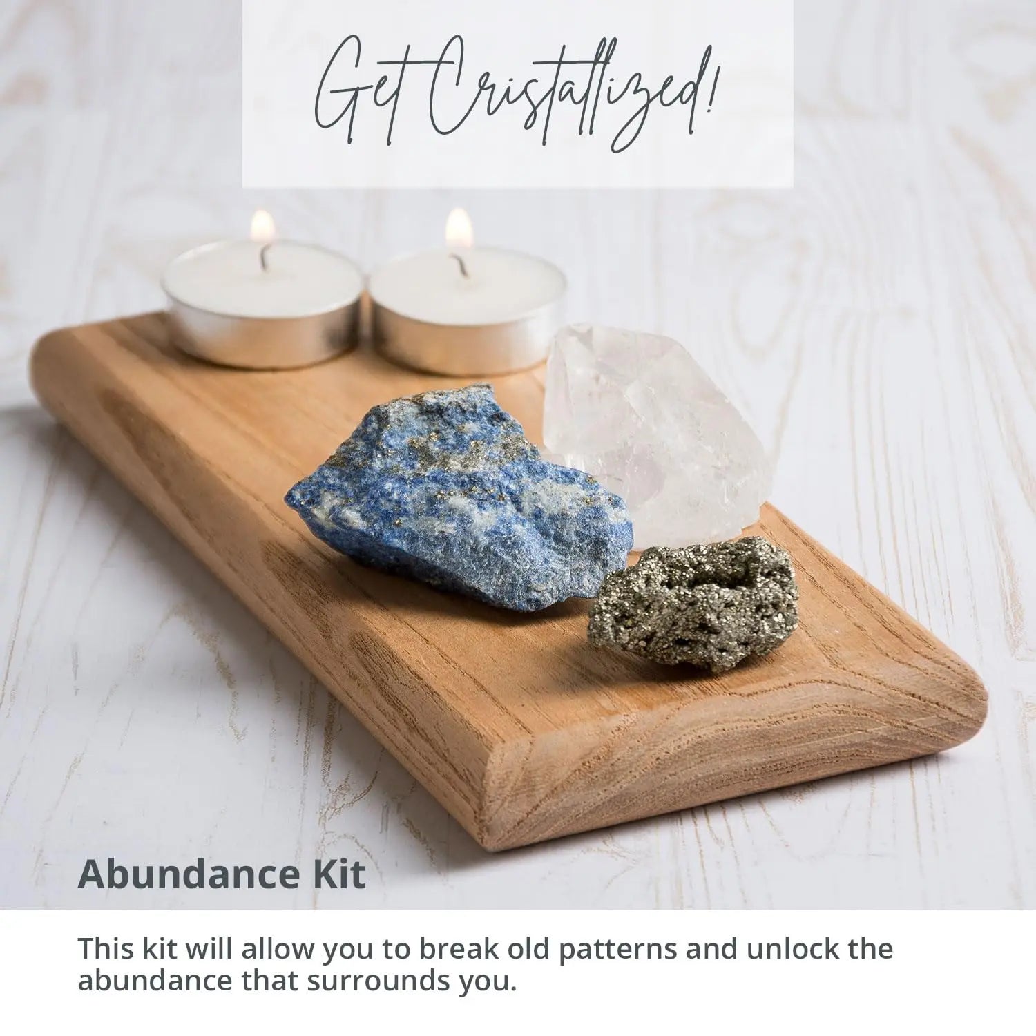 5PCS SAMSARI Abundance XL Crystals Healing Set - (Pyrite, Lapis Lazuli, Clear Quartz), 1 Palo Santo Stick SAMSARI Au supplements