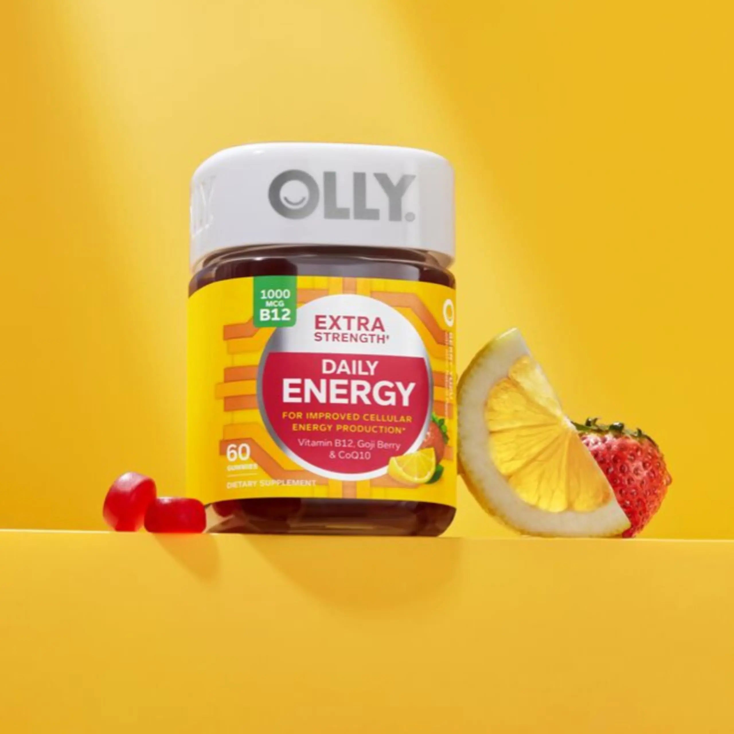 OLLY Extra Strength Daily Energy Gummy, Caffeine Free, 1000mcg Vitamin B12, CoQ10, Goji Berry, Adult Chewable Supplement OLLY Au supplements