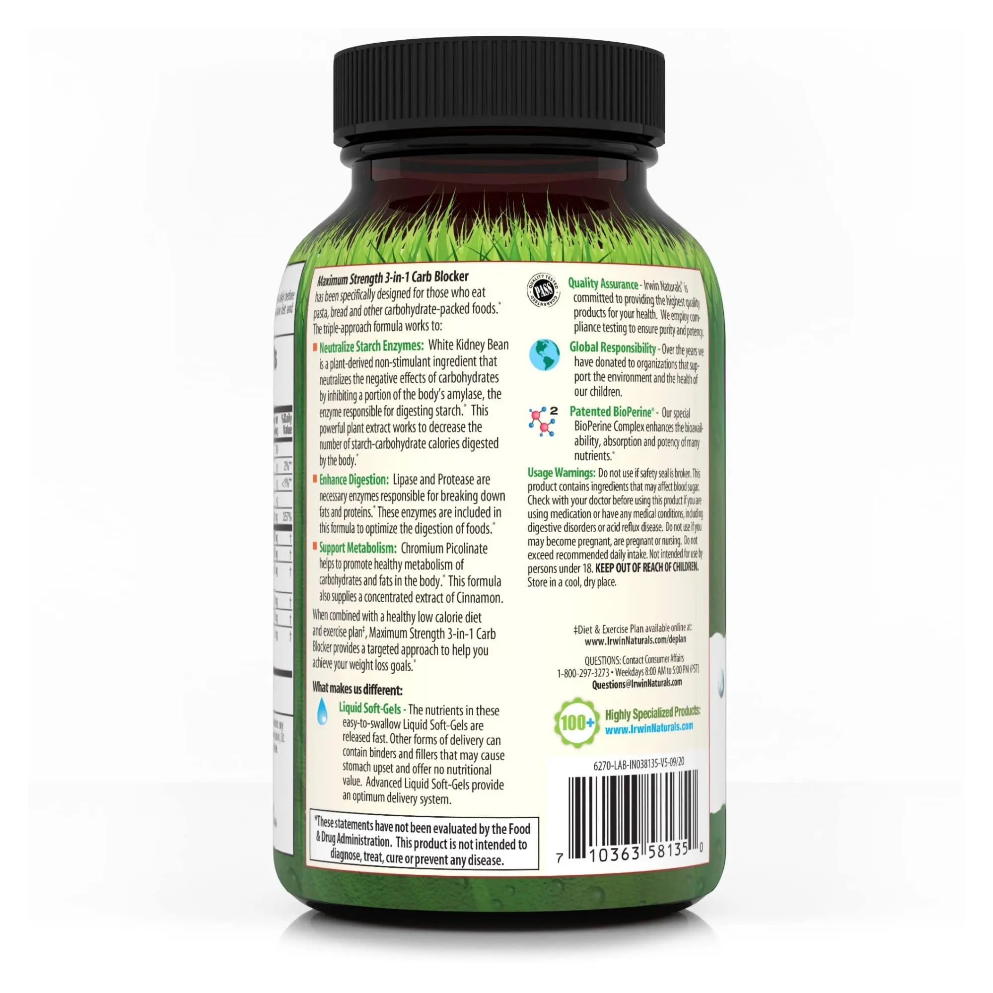 Irwin Naturals Maximum Strength 3-in-1 Carb Blocker - Neutralize Carbohydrates Irwin Naturals Au supplements