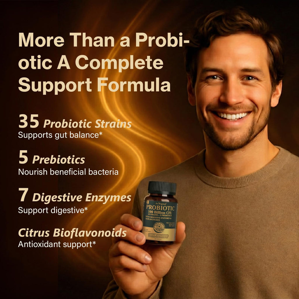 Probiotics with Prebiotics for Men and Women - 35 Strains Probiotics 100 Billion CFU for Gut & Digestive Health, Vegan Acidophilus Probiotic Supplement