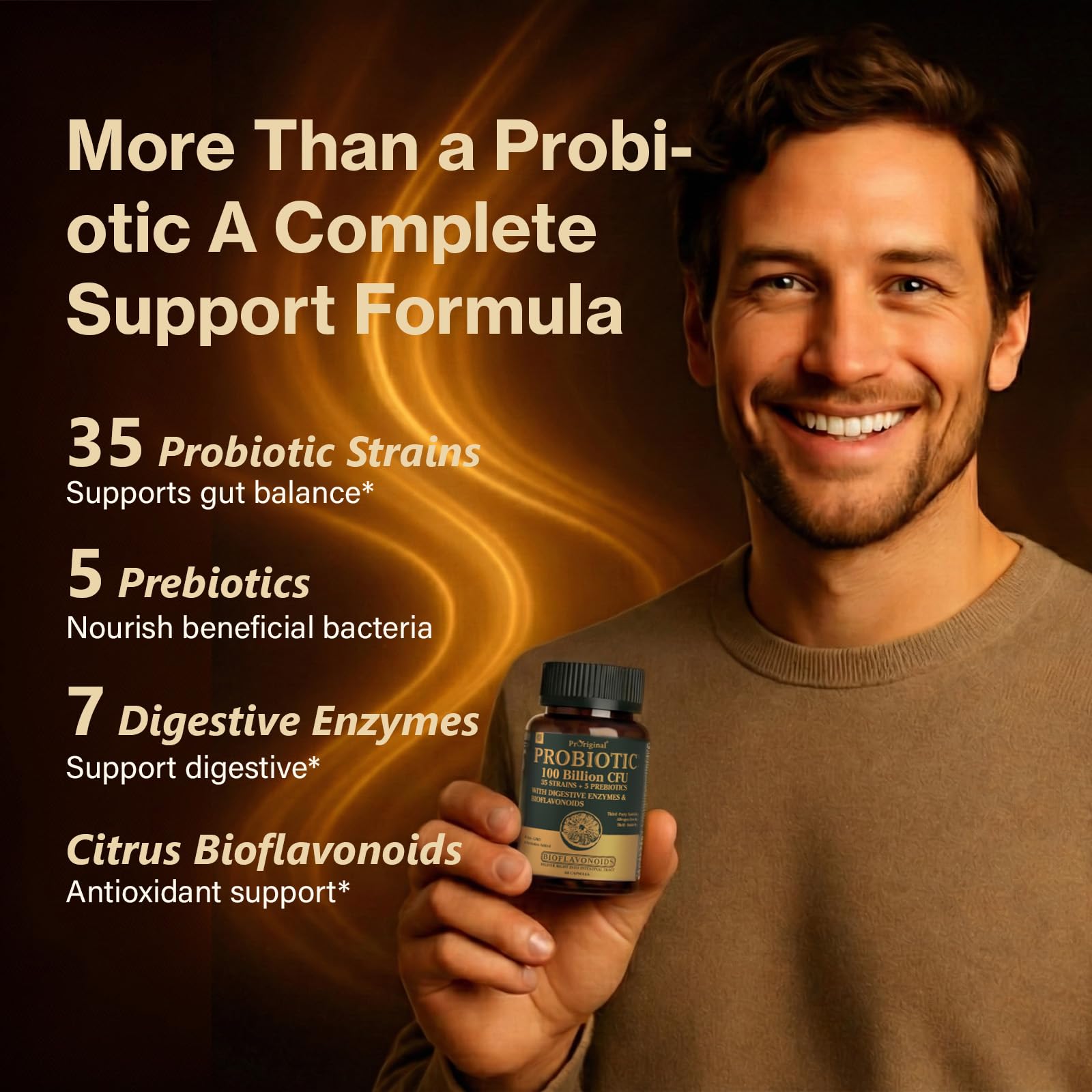 Probiotics with Prebiotics for Men and Women - 35 Strains Probiotics 100 Billion CFU for Gut & Digestive Health, Vegan Acidophilus Probiotic Supplement