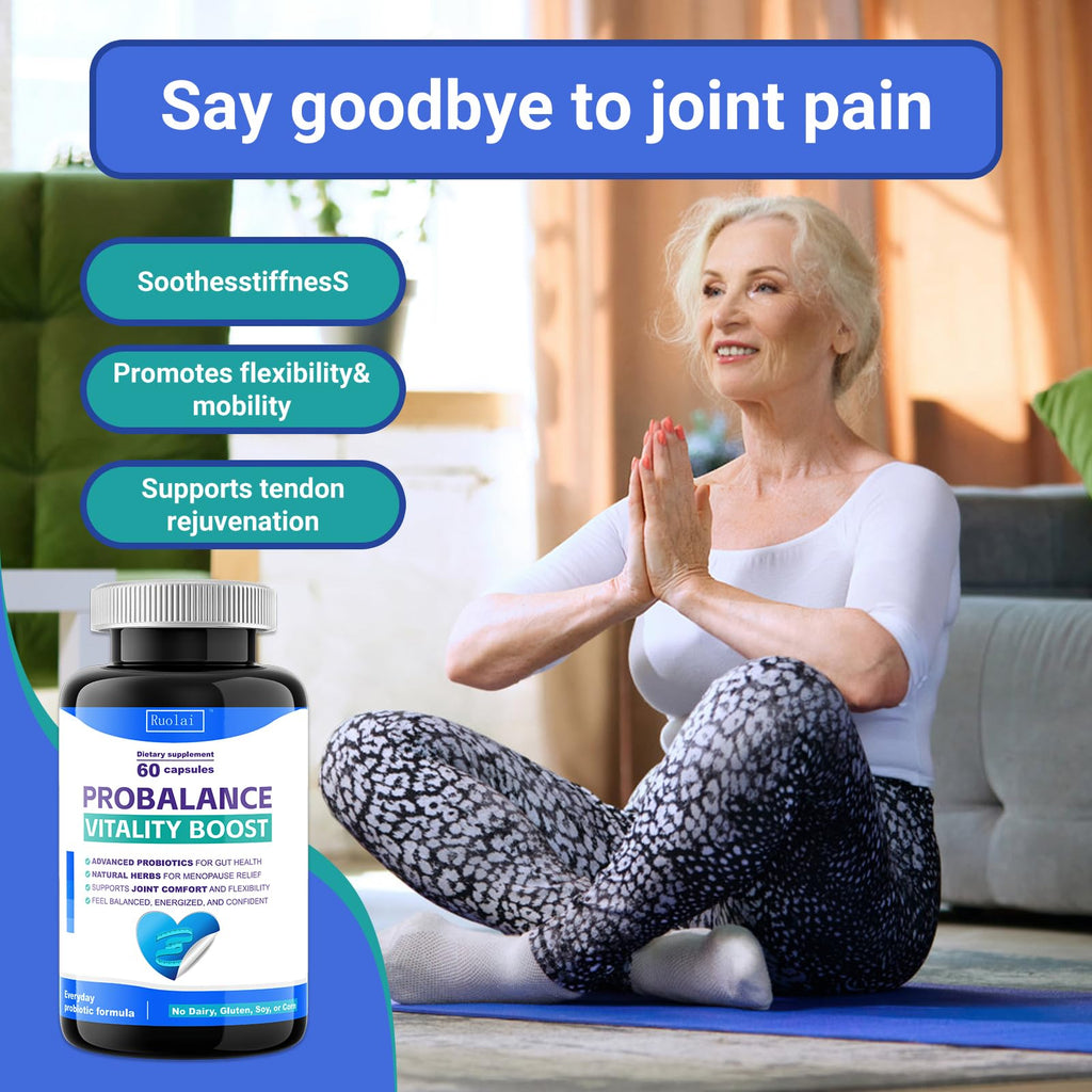 Ruolai ProBalance Probiotics for Women 68B CFU – Menopause, Bloat & Belly Support – Turmeric & Moringa