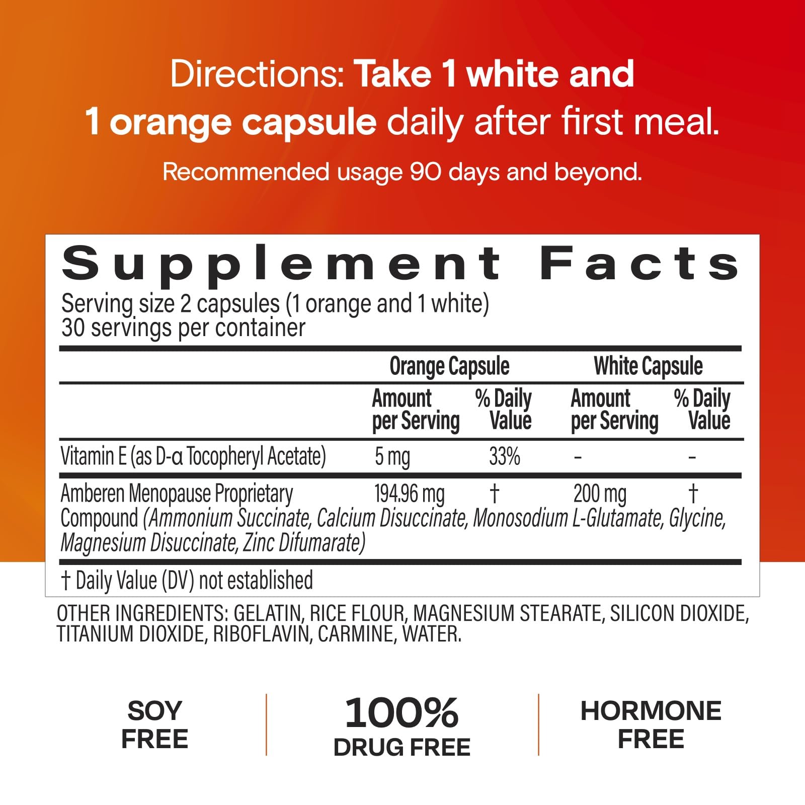 Amberen Menopause Supplement for Women, 60 Capsules, Clinically Proven, Helps Support Hormone Balance, Helps Relieve 12 Menopause Symptoms: Hot Flashes, Night Sweats, Mood Swings and More Amberen Au supplements