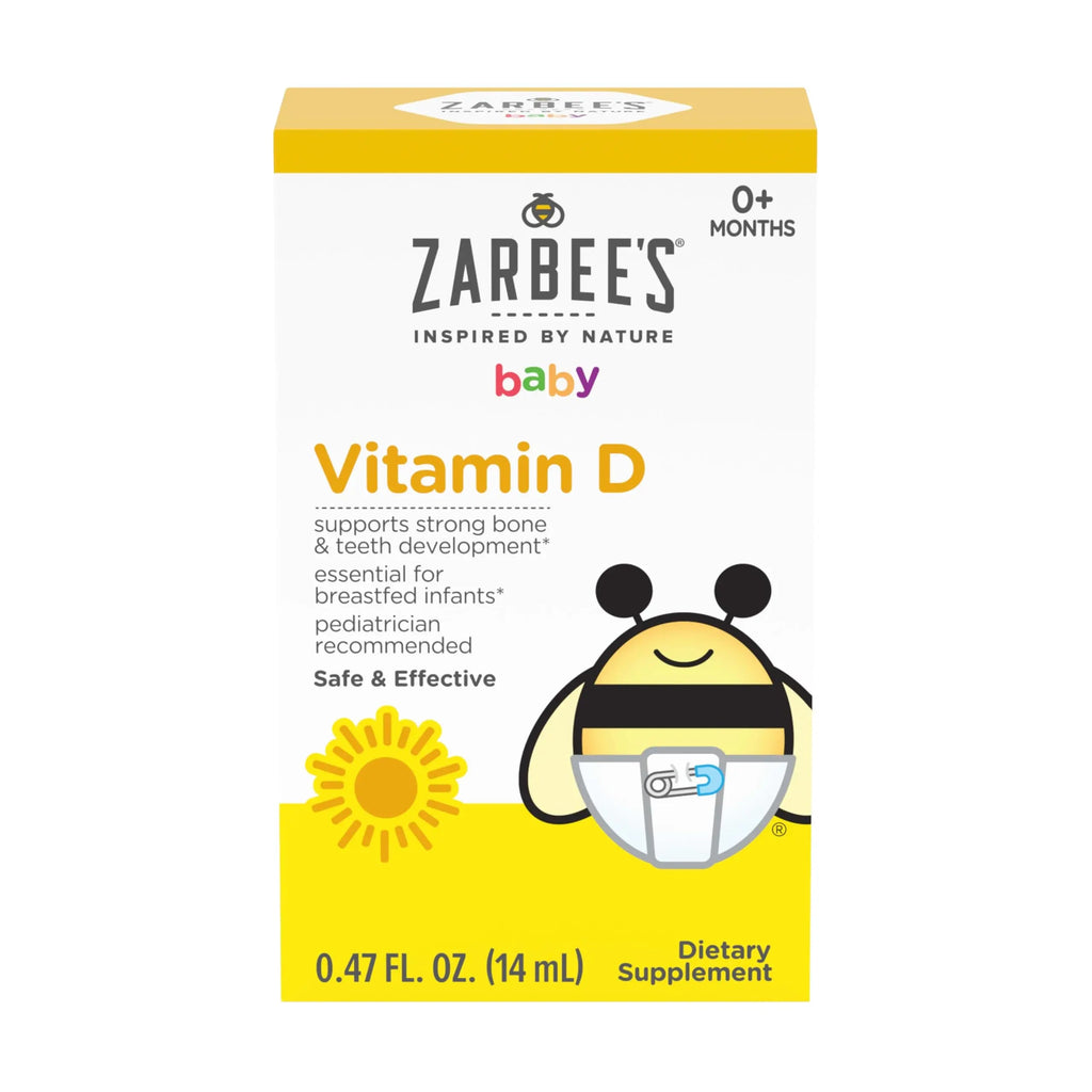 Zarbee's Vitamin D Drops for Infants, 400IU (10mcg) Baby & Toddler Liquid Supplement, Newborn & Up, Dropper Syringe Included, 0.47 Fl Oz Zarbee's Au supplements