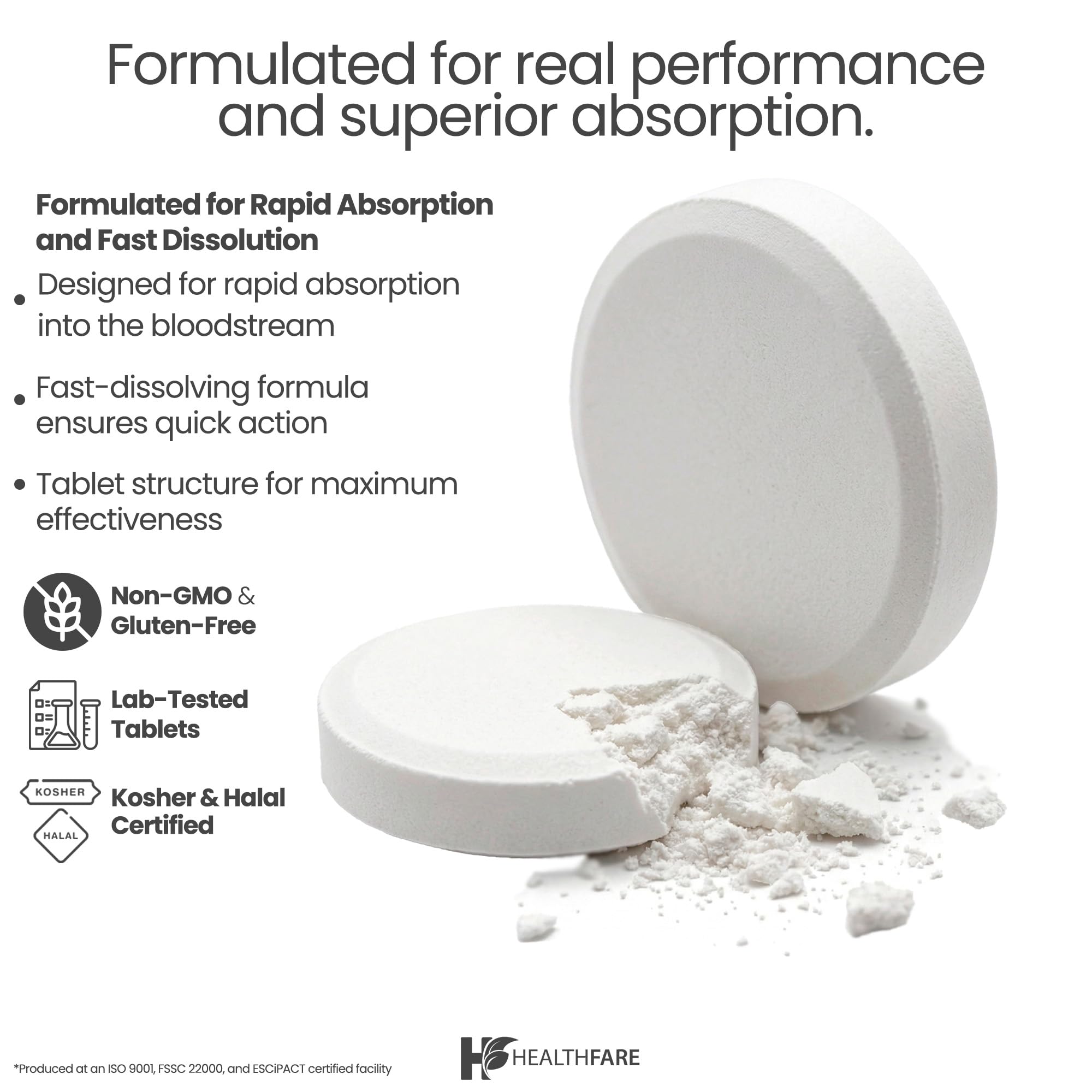 HealthFare Lithium Orotate Supplement 130mg | 200 Vegetarian Tablets | High Bioavailability Trace Mineral | Mood, Brain & Memory Support