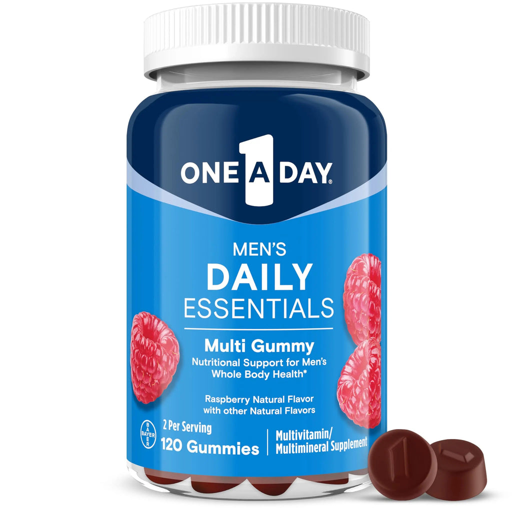 One A Day Men’s Daily Essentials Multivitamin Gummies, Multivitamin for Men, Bone Health, Zinc, Raspberry Natural Flavor, 120 Gummies ONE A DAY Au supplements