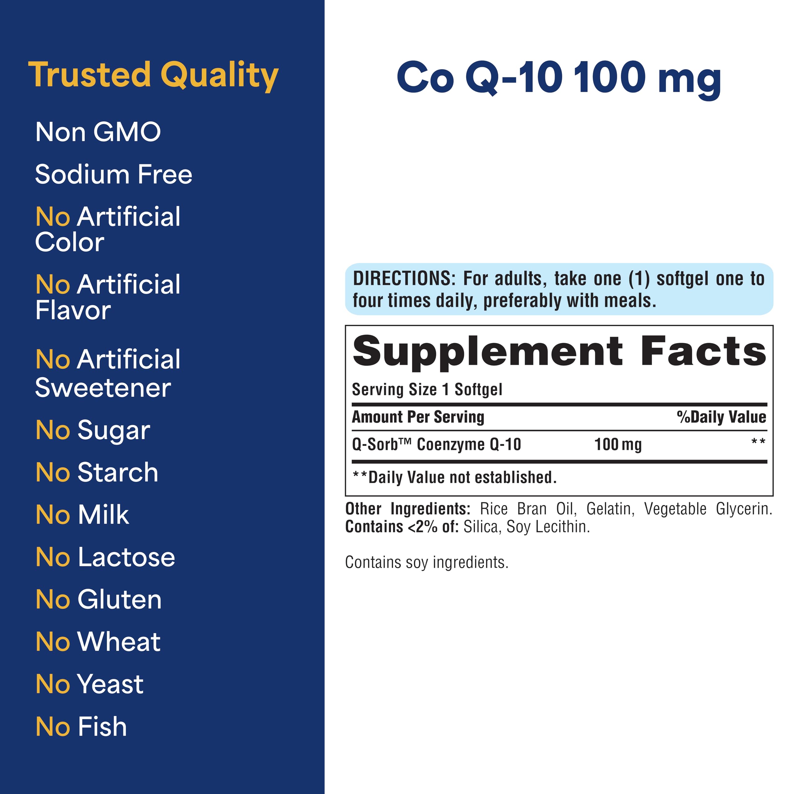 Puritan's Pride Coenzyme CoQ10 100mg, Dietary Supplement for Heart Health, Blood Pressure, Oral Gum Health, and Healthy Aging Support