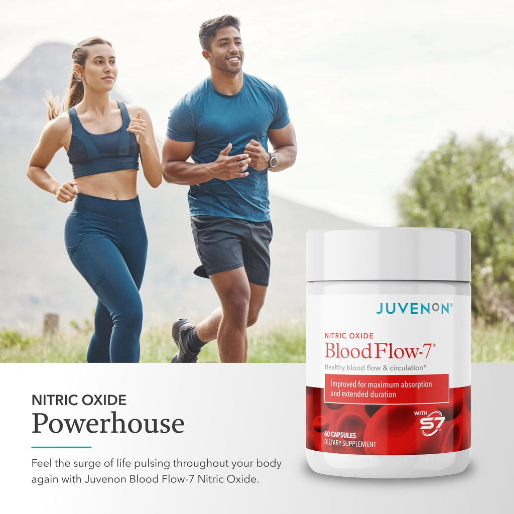 Juvenon BloodFlow-7 Nitric Oxide Supplements for Men & Women - Natural Nitric Oxide Booster with Nitrosigine® + S7® - Blood Flow & Circulation Support (1-Pack) Juvenon Au supplements
