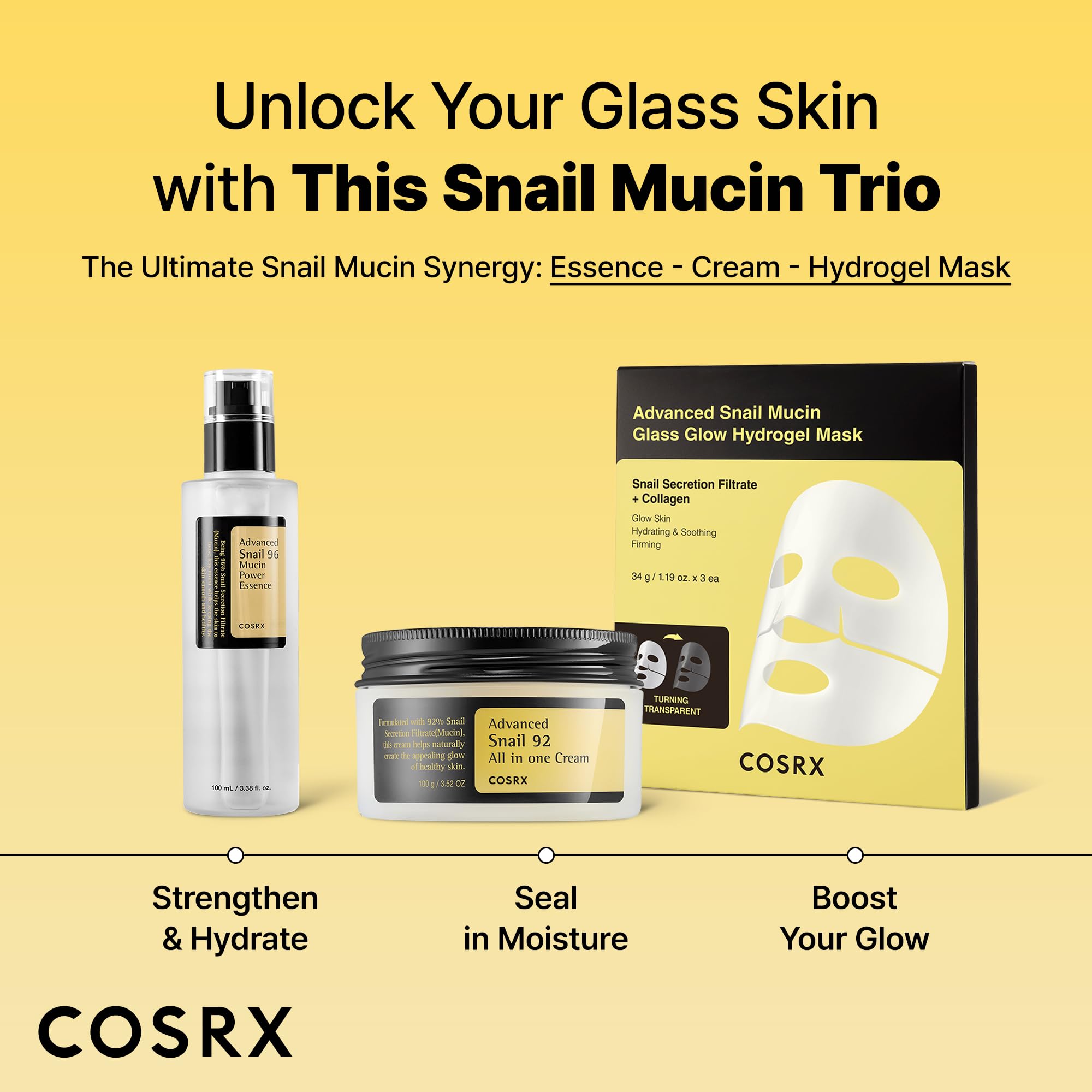 COSRX Snail Mucin 92% Face Moisturizer, 3.52 Oz, Lightweight Moisturing Cream for Soft