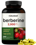 Berberine Supplement 500mg Per Capsule (2,000mg Per Serving) | 240 Veggie Capsules, 97% Pure Berberine HCL – Plant Based, Vegan, Non-GMO NatureBell Au supplements