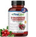 FineLand D-Mannose + Cranberry – 1600mg per Serving – 120 Vegan Capsules – Urinary Tract & Bladder Health Support – Non-GMO, Gluten-Free, Made in USA FineLand Au supplements