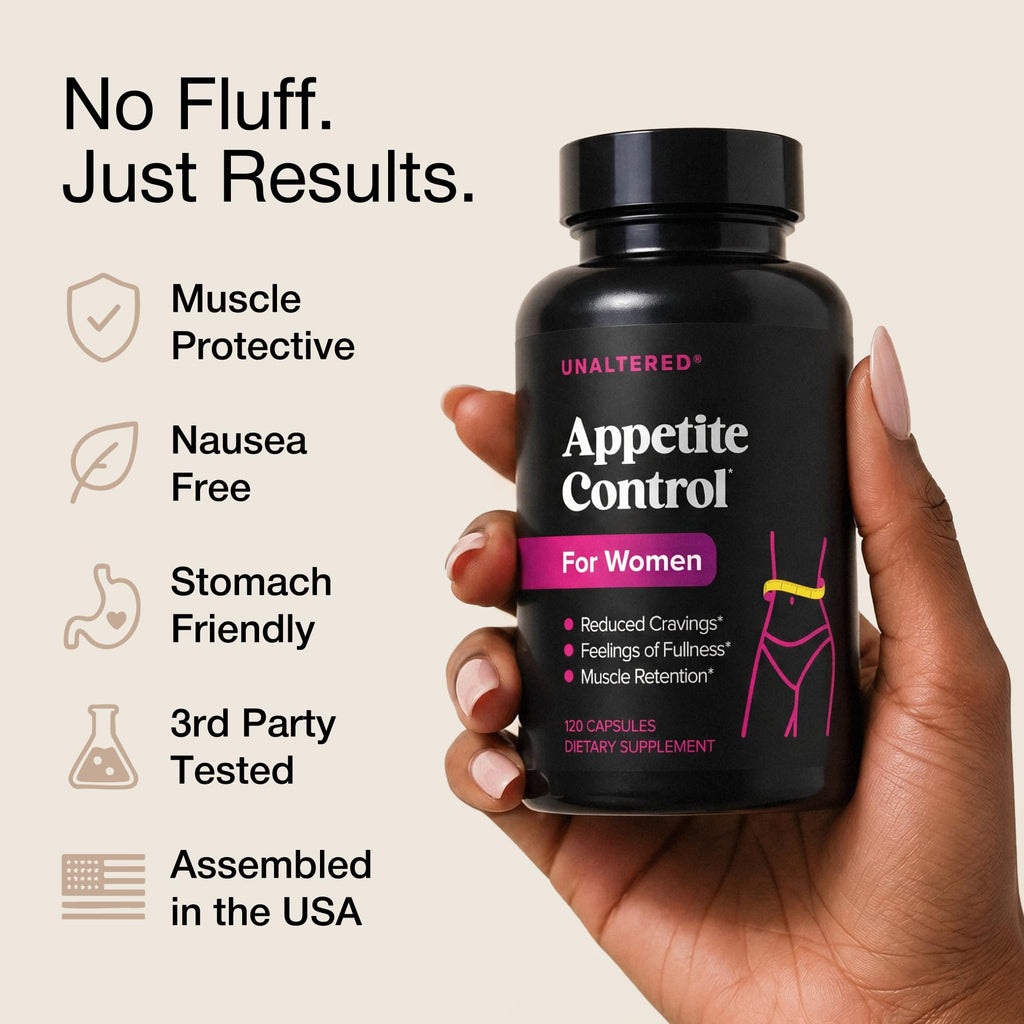 UNALTERED Appetite Control for Women - Support Cravings, Fullness, & Weight Management - Dietary Supplement with Chromium Picolinate & Glucomannan