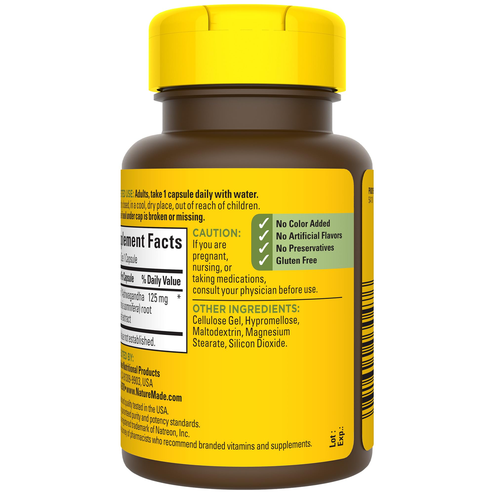Nature Made Ashwagandha Capsules 125mg for Stress Support, Ashwagandha Supplements, 60 Capsules, 60 Day Supply Nature Made Au supplements