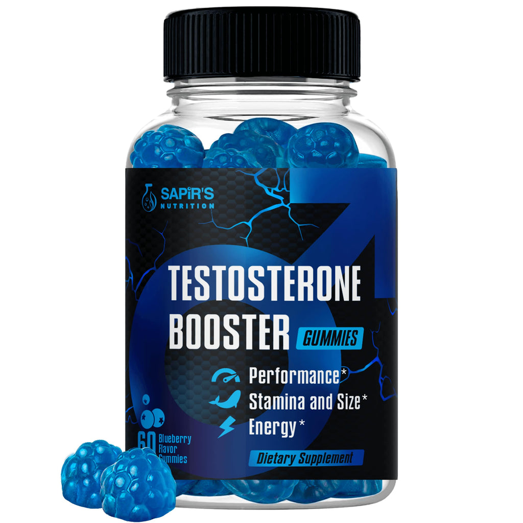 Testosterone Booster Gummies, Male Enhancing Supplement, Add 2 in” Enlargement Gummies for Men , Male Enhancement Chews Energy, Strength, Stamina, Endurance, Performance, Natural Blue Berry Chews Sapir's Nutrition Au supplements