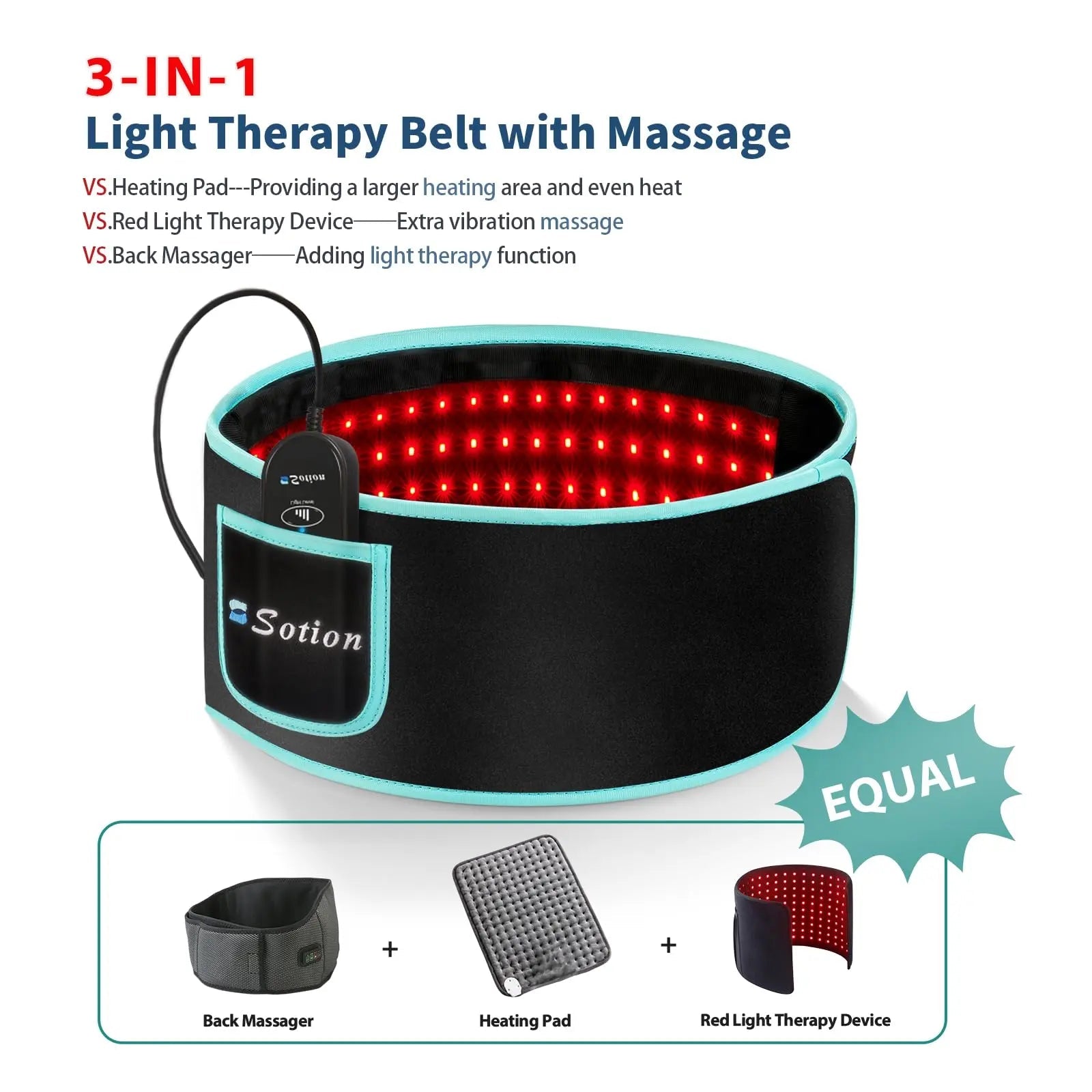 Sotion Red Light Therapy Belt with Massage-Red Light Therapy for Body&Near Infrared Light Therapy comrelax Au supplements
