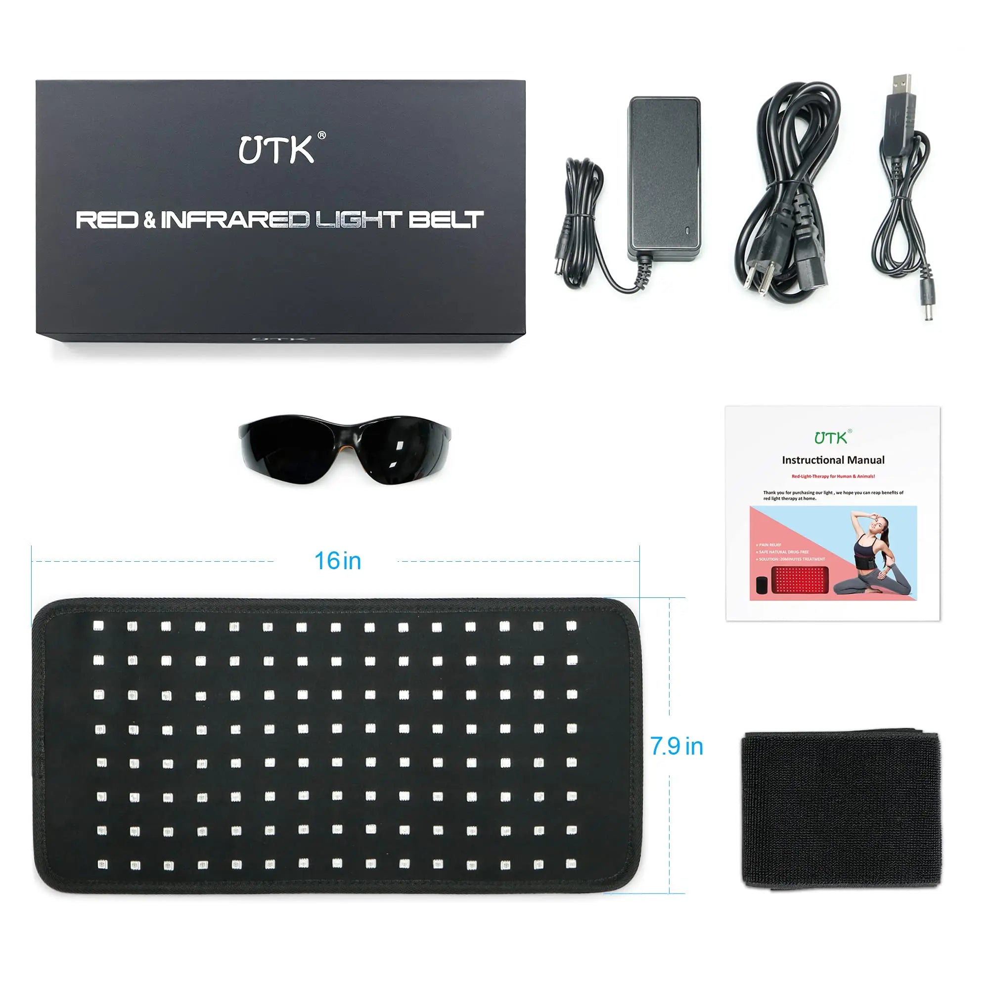 UTK Red Light Therapy Pad for Body Pain Relief, LED 660＆850nm Wearable Wrap Deep Therapy UTK Au supplements