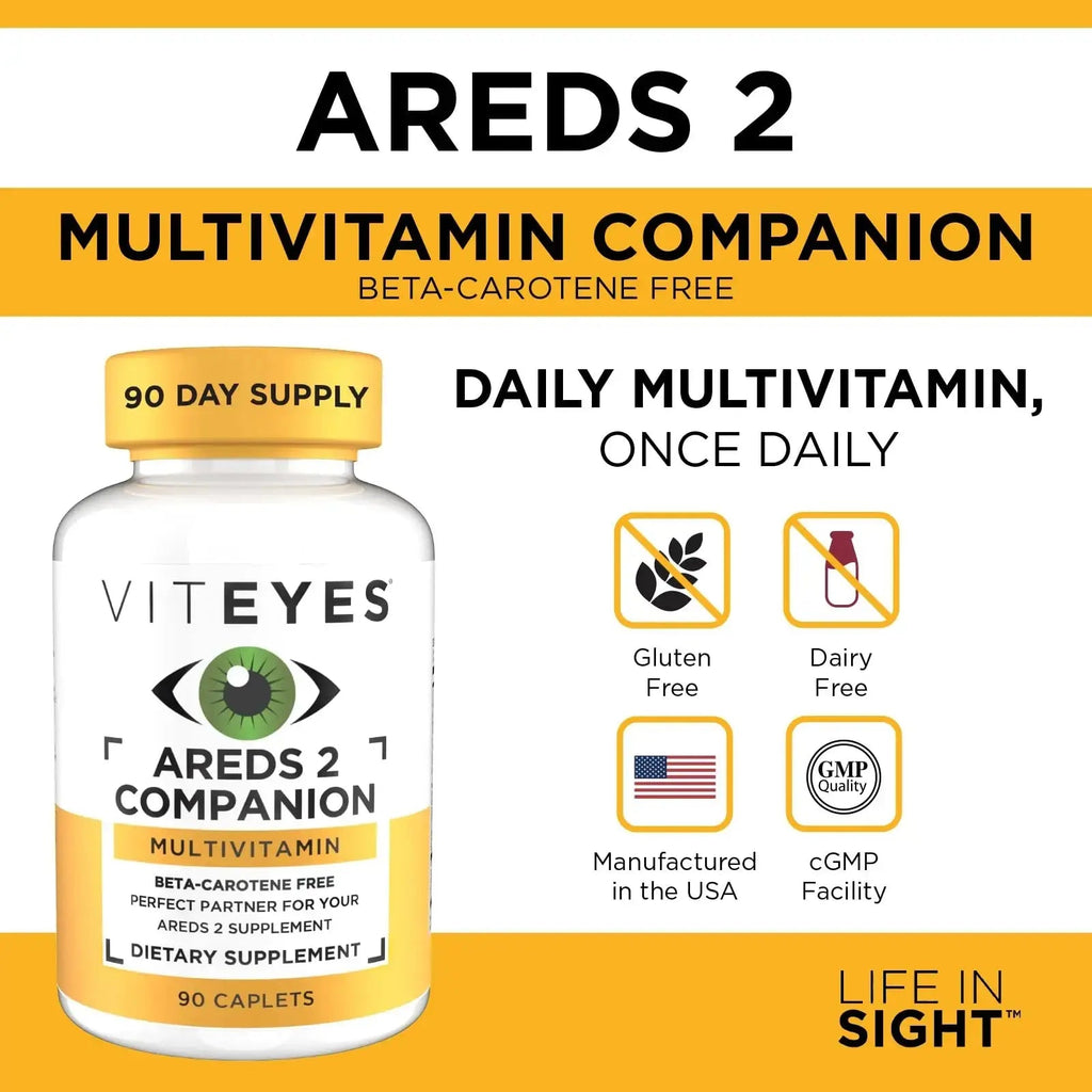 Viteyes Classic AREDS 2 Companion Beta-Carotene Free Multivitamin Supplement, Comprehensive Multivitamin Formula Viteyes Au supplements