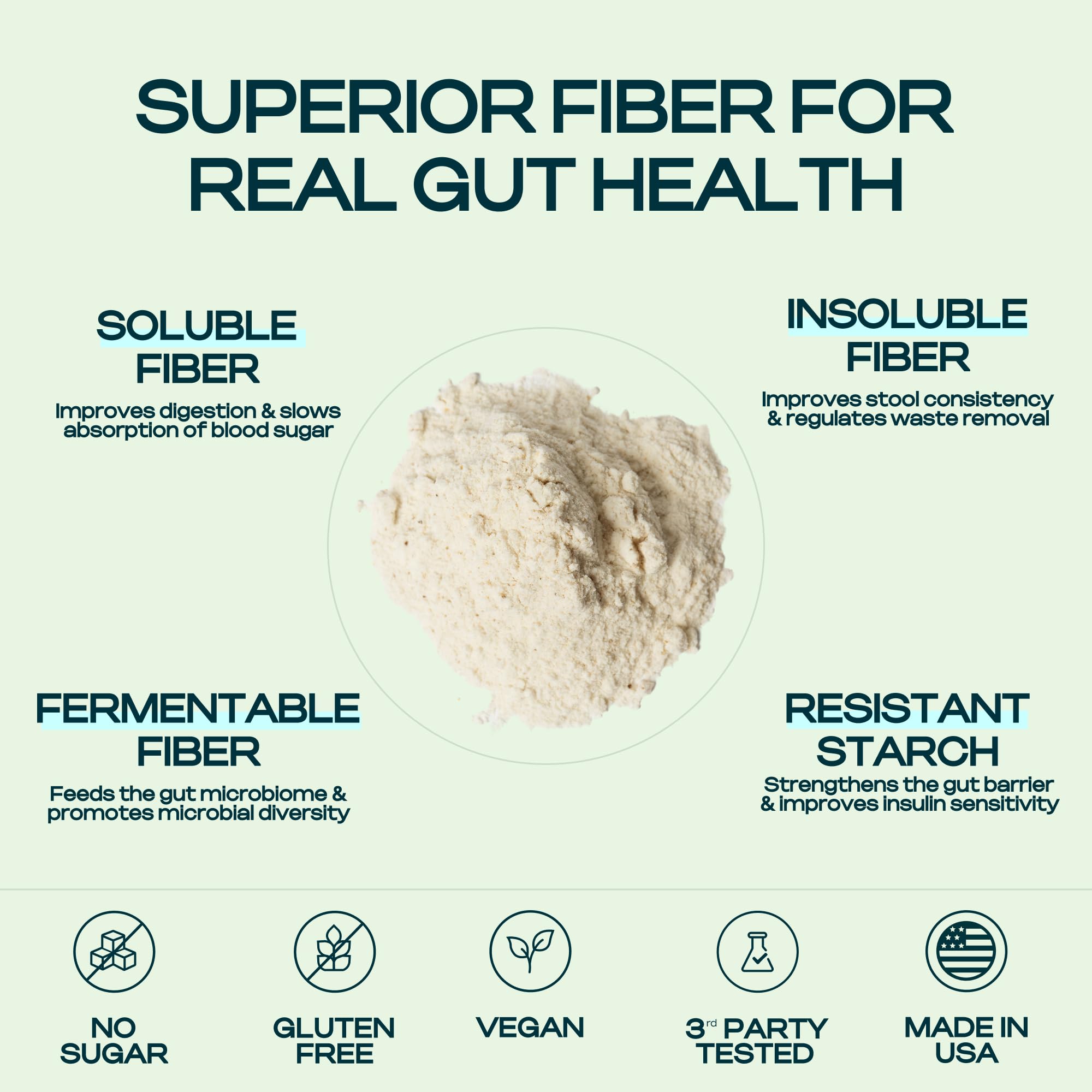 Prebiotic Fiber Supplement for Women & Men – 6g Prebiotic Fiber Powder – Daily Blend for Gut Health, Bloating, Regular Digestion & Energy – Soluble & Insoluble,