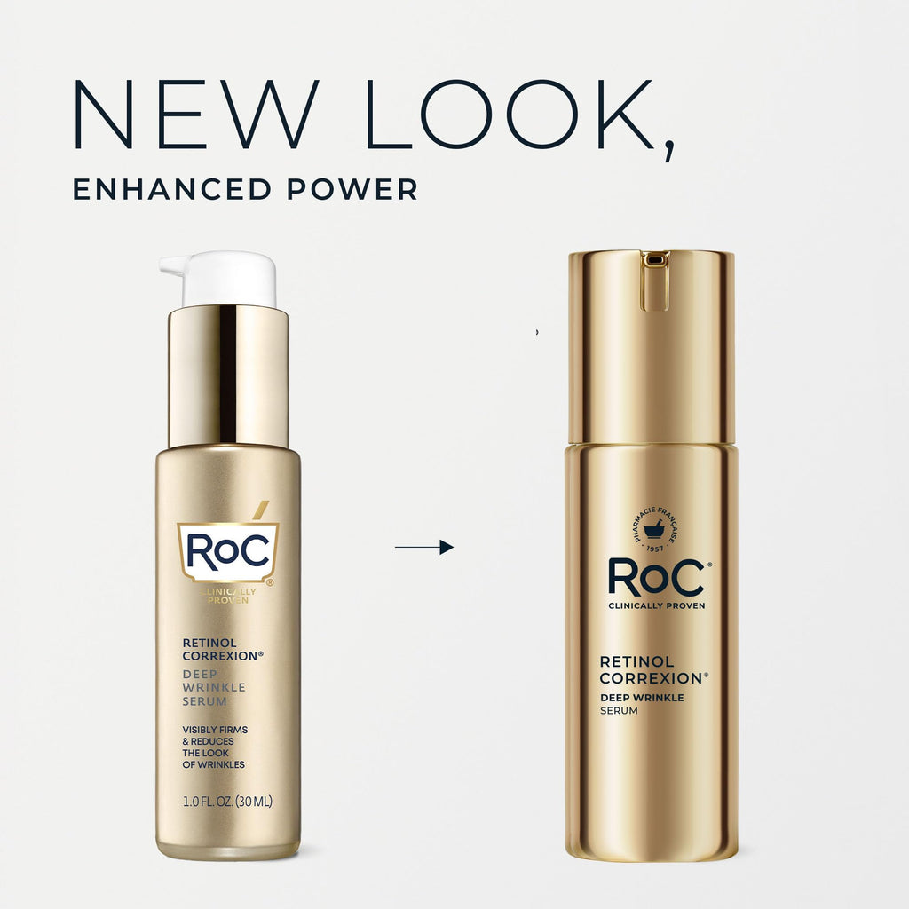 RoC Retinol Correxion Deep Wrinkle Retinol Face Serum with Ascorbic Acid, Anti-Aging Treatment for Fine Lines, Dark Spots