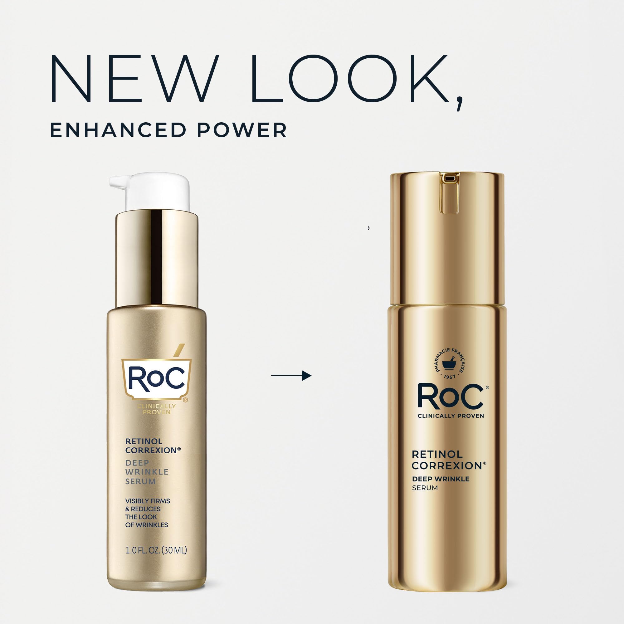 RoC Retinol Correxion Deep Wrinkle Retinol Face Serum with Ascorbic Acid, Anti-Aging Treatment for Fine Lines, Dark Spots