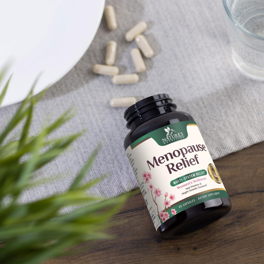 Menopause Supplement for Women - Natural Menopause Relief Support for Mild Hot Flashes & Night Sweats - Best Probiotics for Women, Dong Quai, Black Cohosh, Ashwagandha - Bottled in USA - 60 Capsules Nature's Nutrition Au supplements