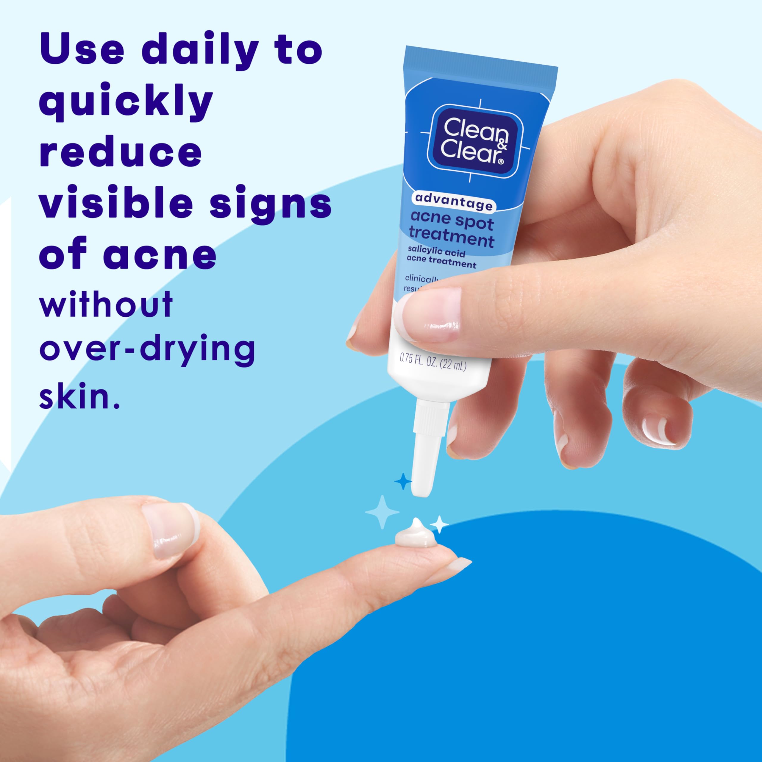 Clean and Clear Advantage Acne Spot Treatment Gel Cream with 2% Salicylic Acid & Witch Hazel, Acne Pimple Medication
