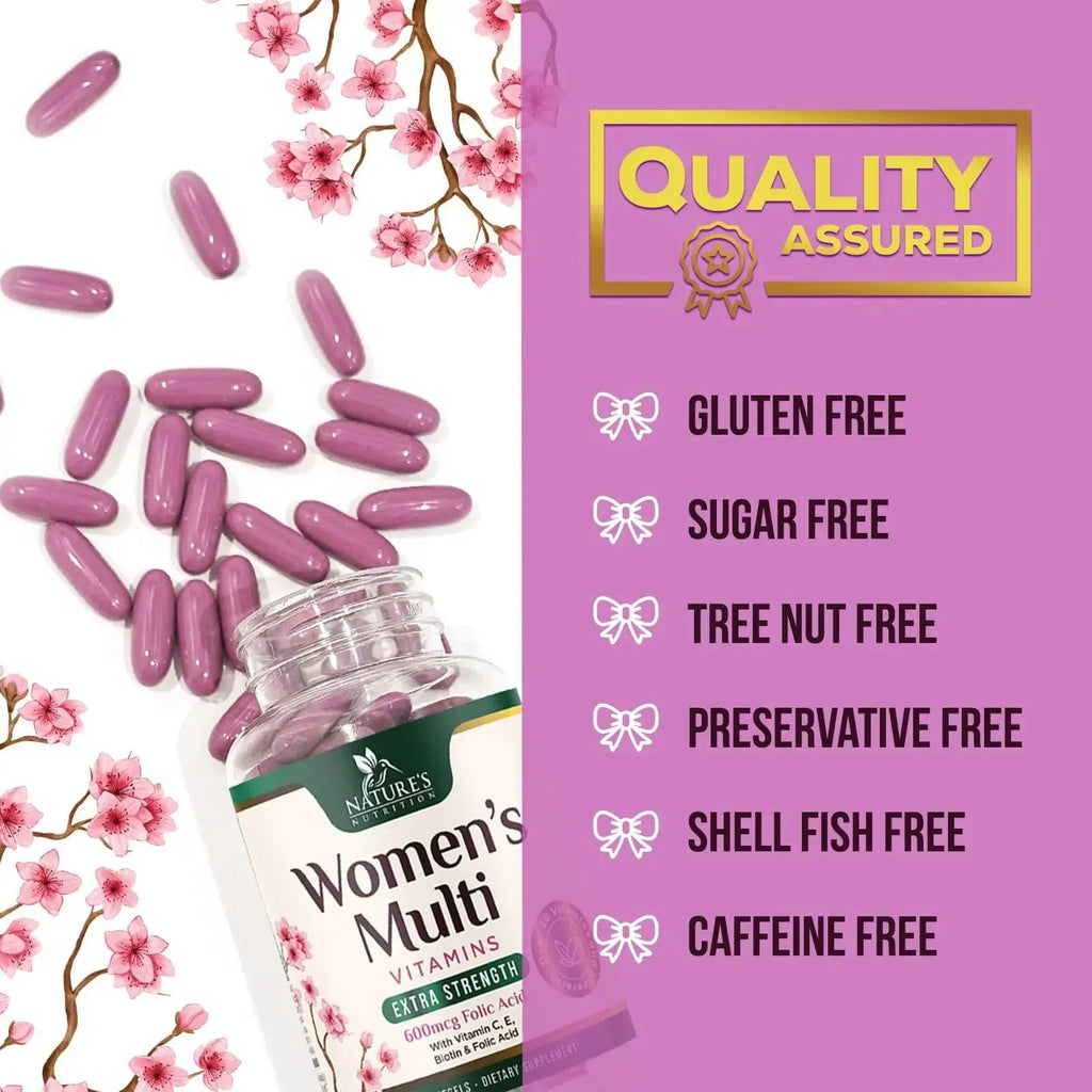 Multivitamin for Women - Complete Daily Womens Multivitamins with Calcium, Folic Acid, Vitamin A, C, D, E, & B Vitamins Nature's Nutrition Au supplements