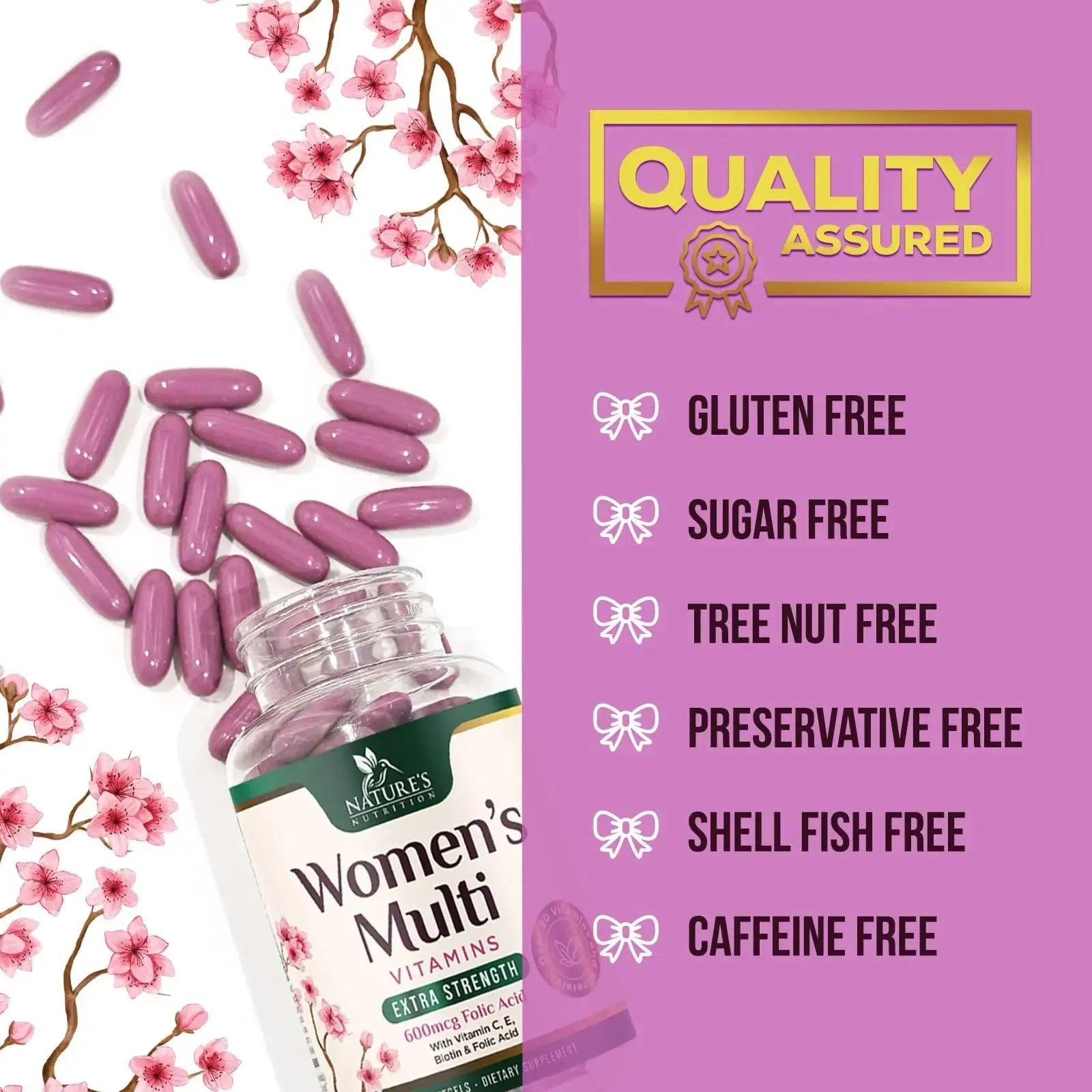 Multivitamin for Women - Complete Daily Womens Multivitamins with Calcium, Folic Acid, Vitamin A, C, D, E, & B Vitamins Nature's Nutrition Au supplements
