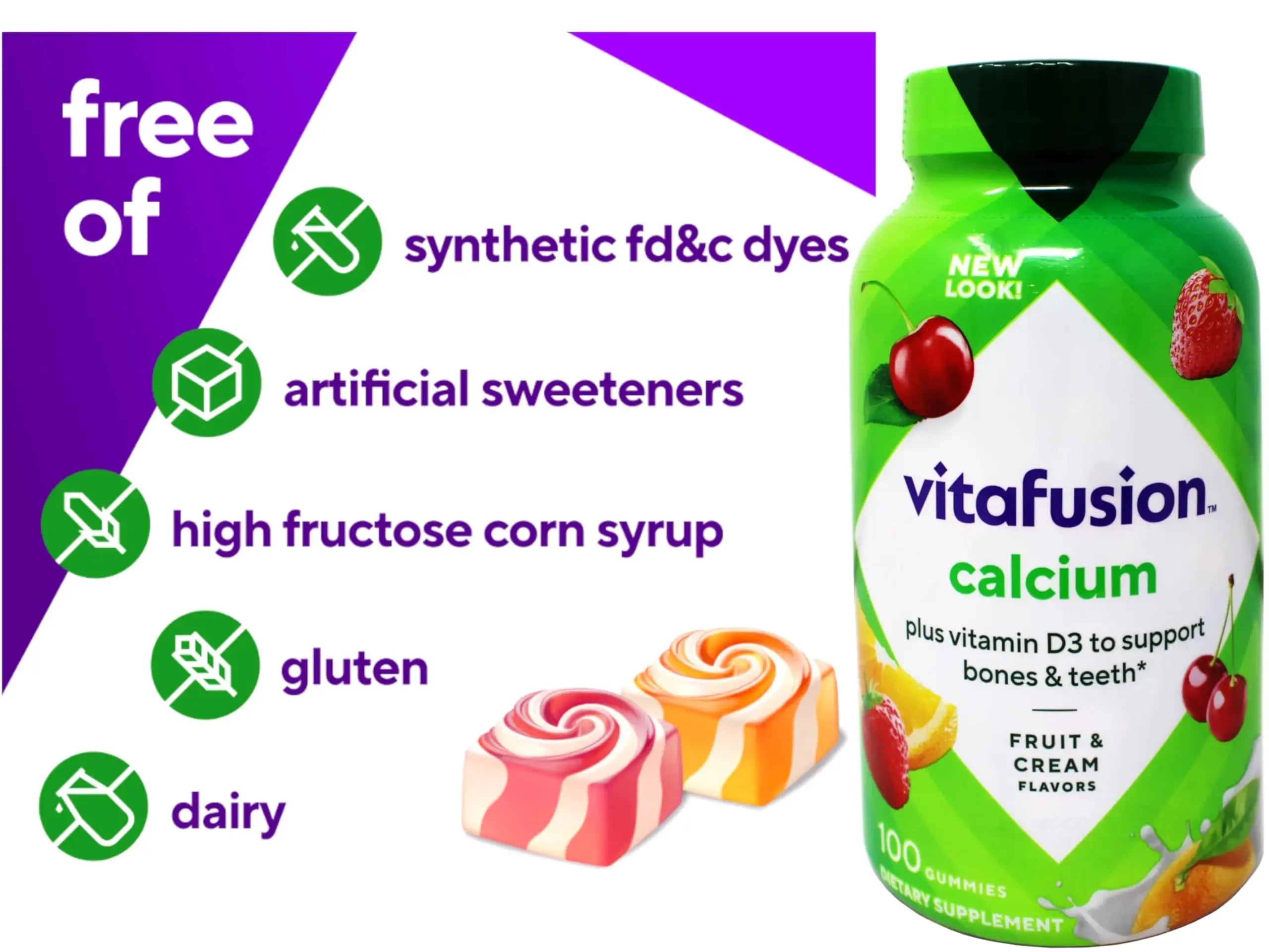Vitafusion Calcium Adult Gummy Vitamins, 100 Gummy Vitamins Vitafusion Au supplements
